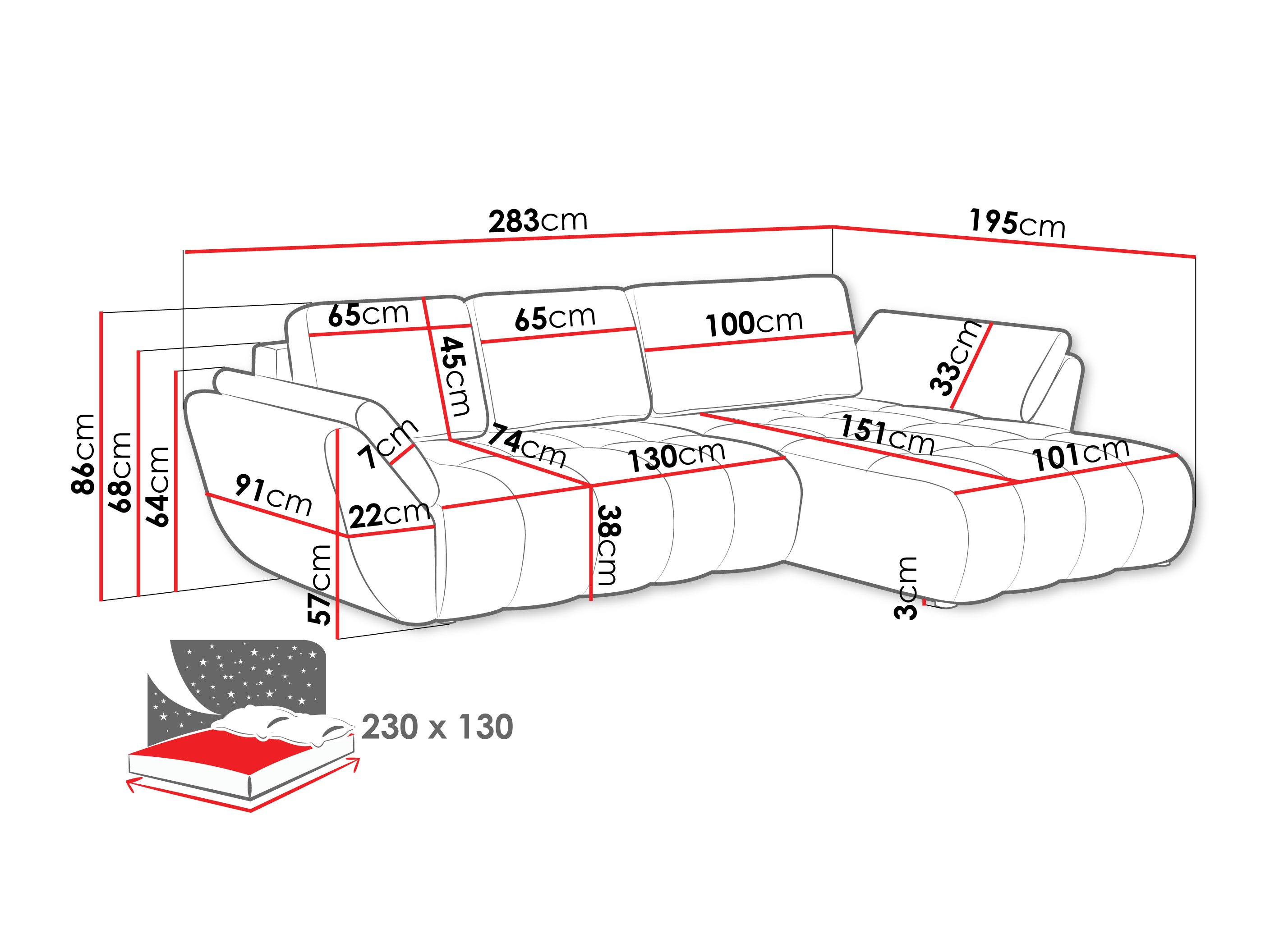 Corner sofa Circum (Margo 227.11)