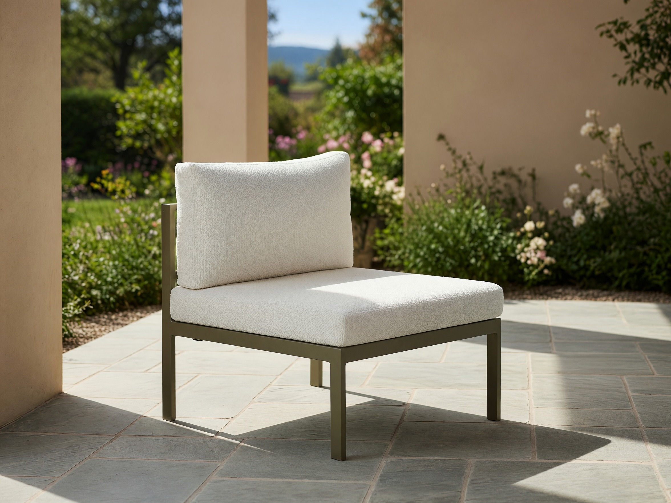 Outdoor armchair Camorlo 100 (White + Khaki)