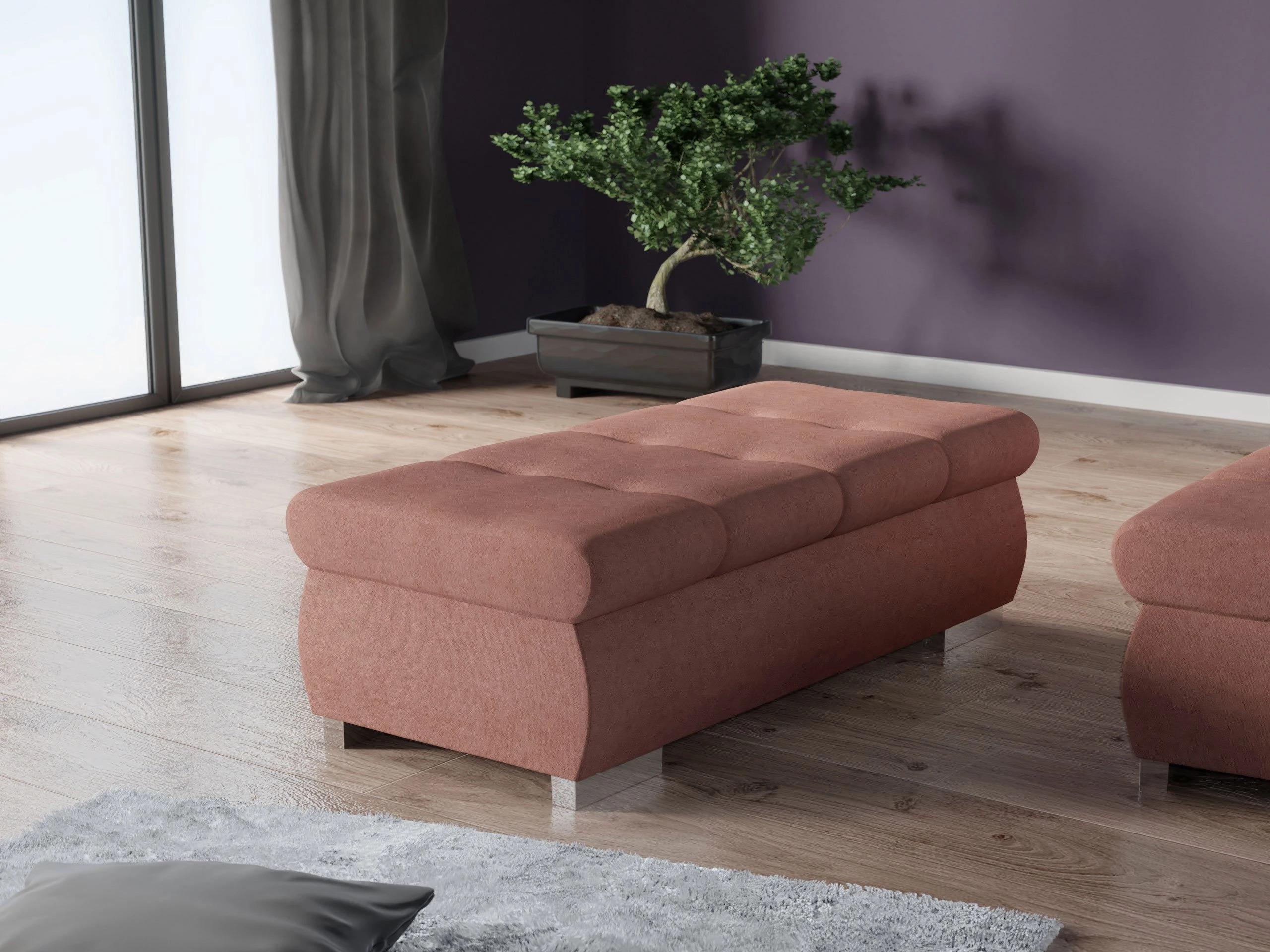 Upholstered bench Comfivo Nitor I (Uttario Velvet 2956 + Uttario Velvet 2955)