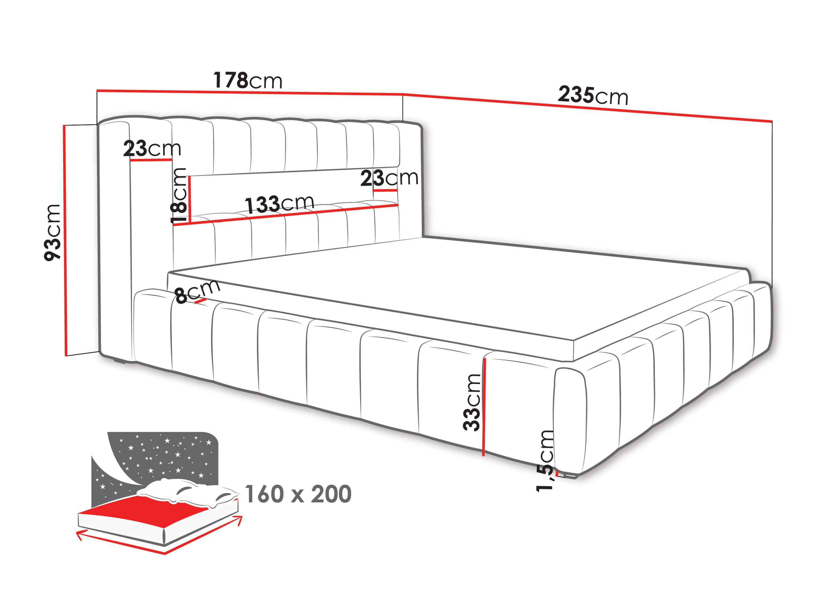 Bed Skokie 100 (Velluto 16)