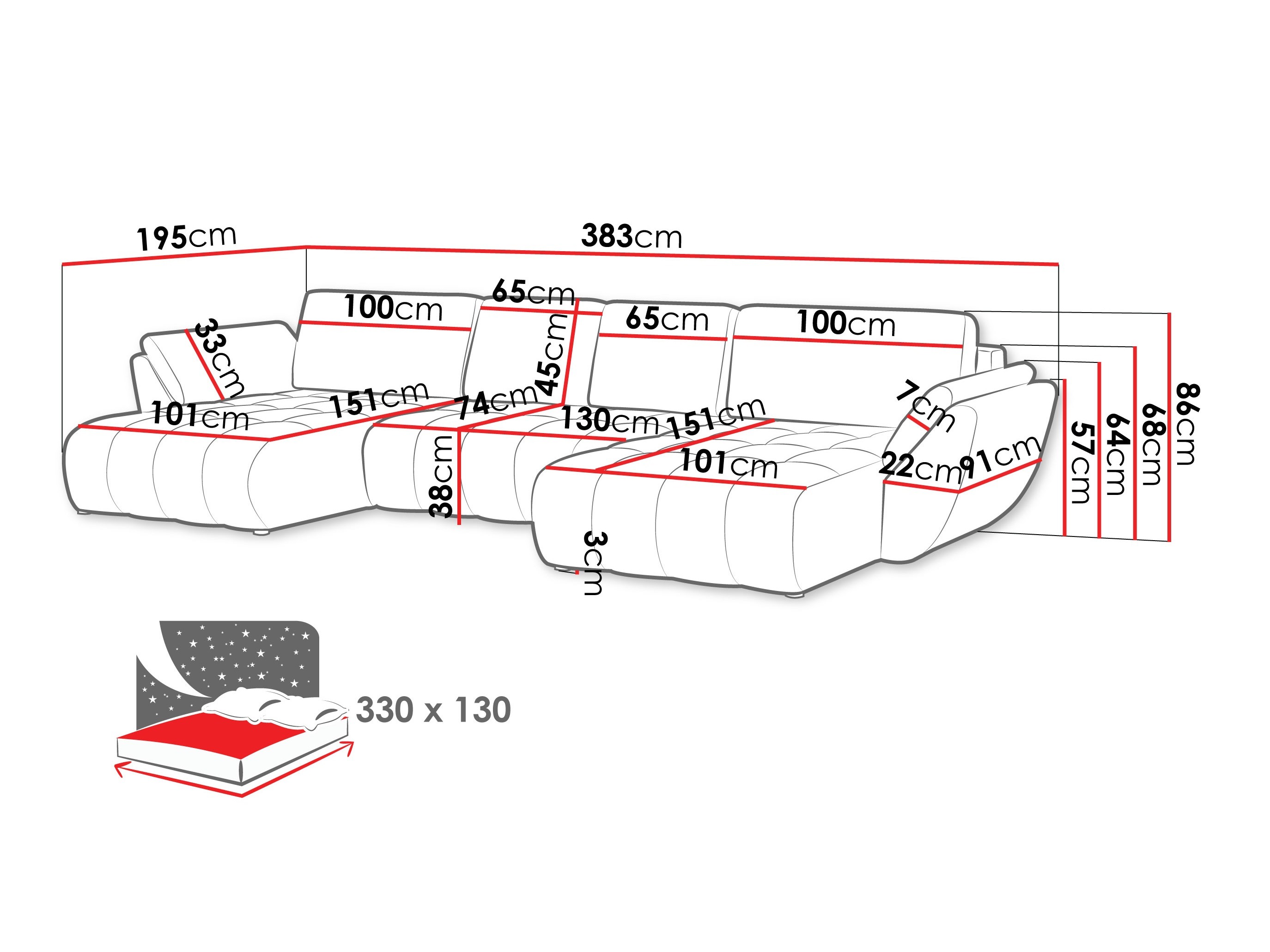Corner sofa Circum I (Lumo 55)