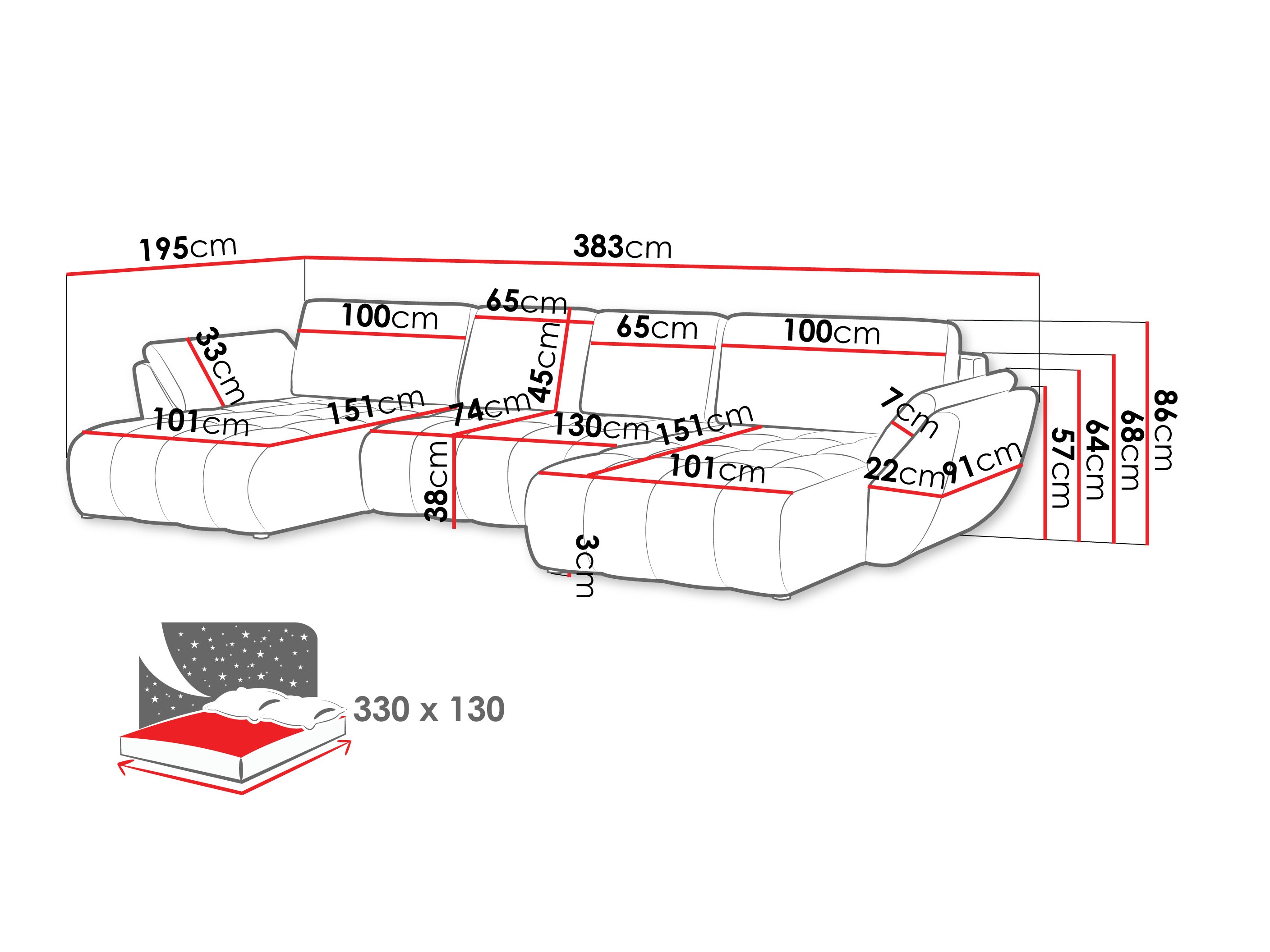 Corner sofa Circum I (Lumo 65)