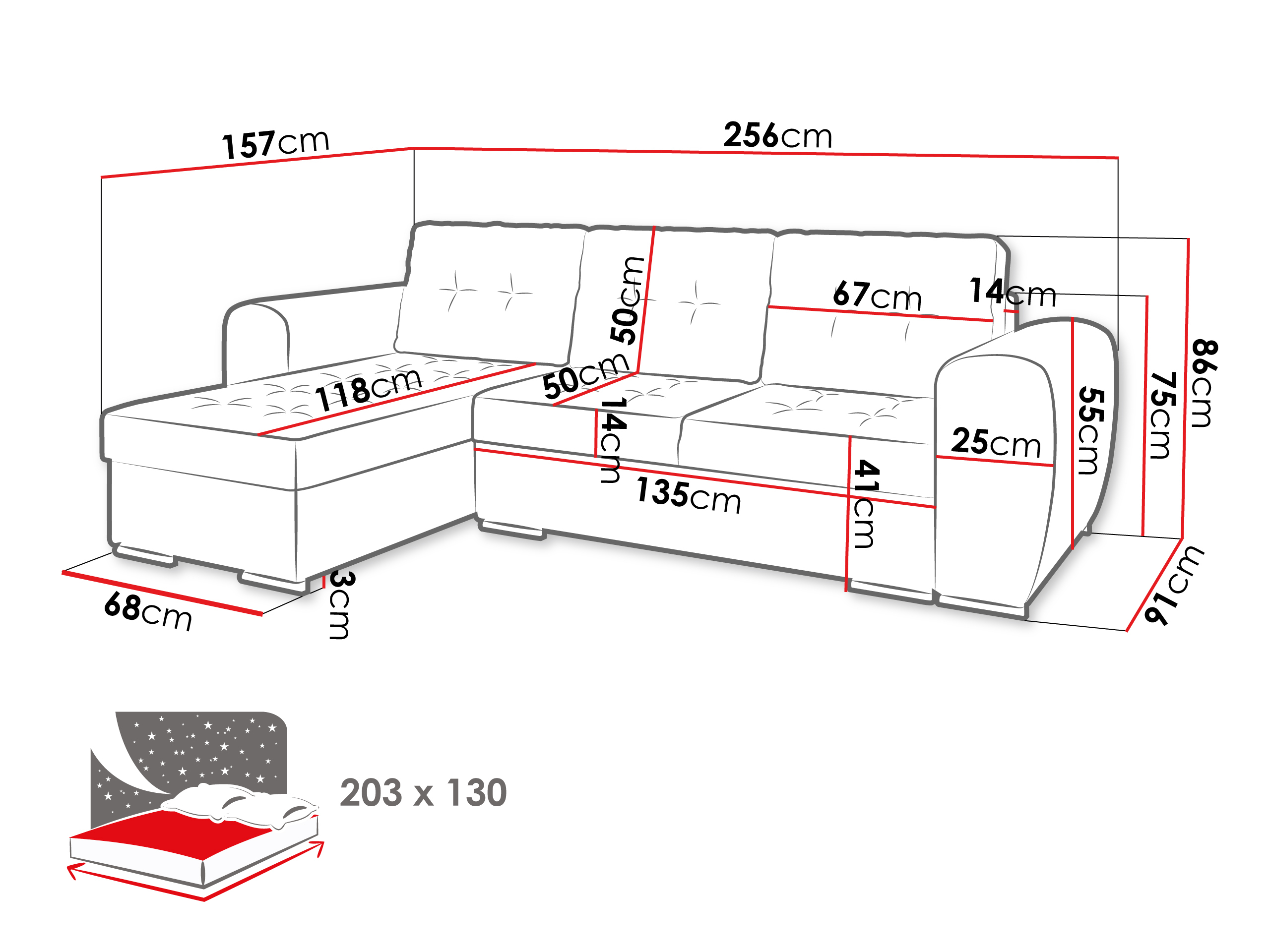 Corner sofa Muncie 109 (Manila 18)