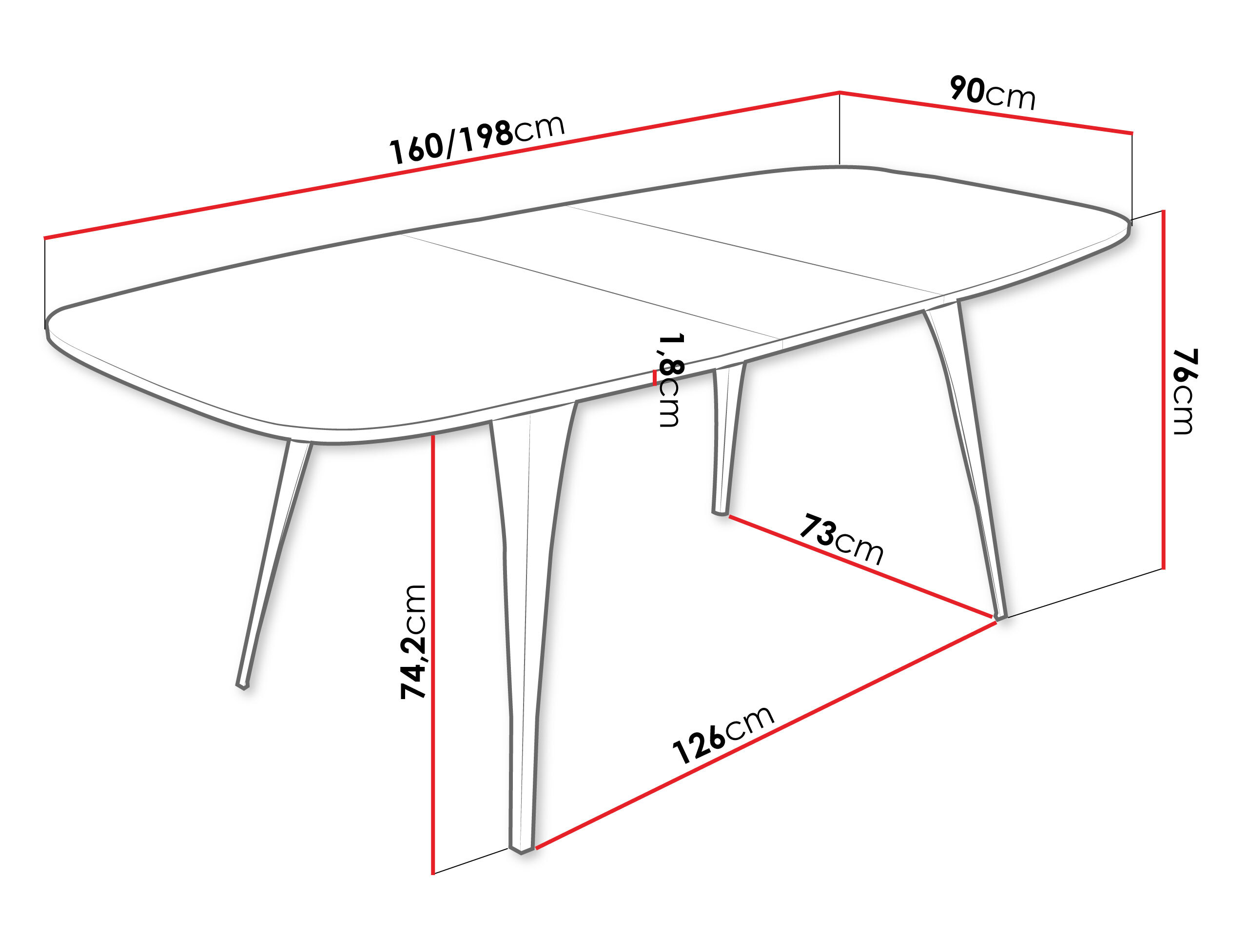 Table Oswego 131 (White marble)