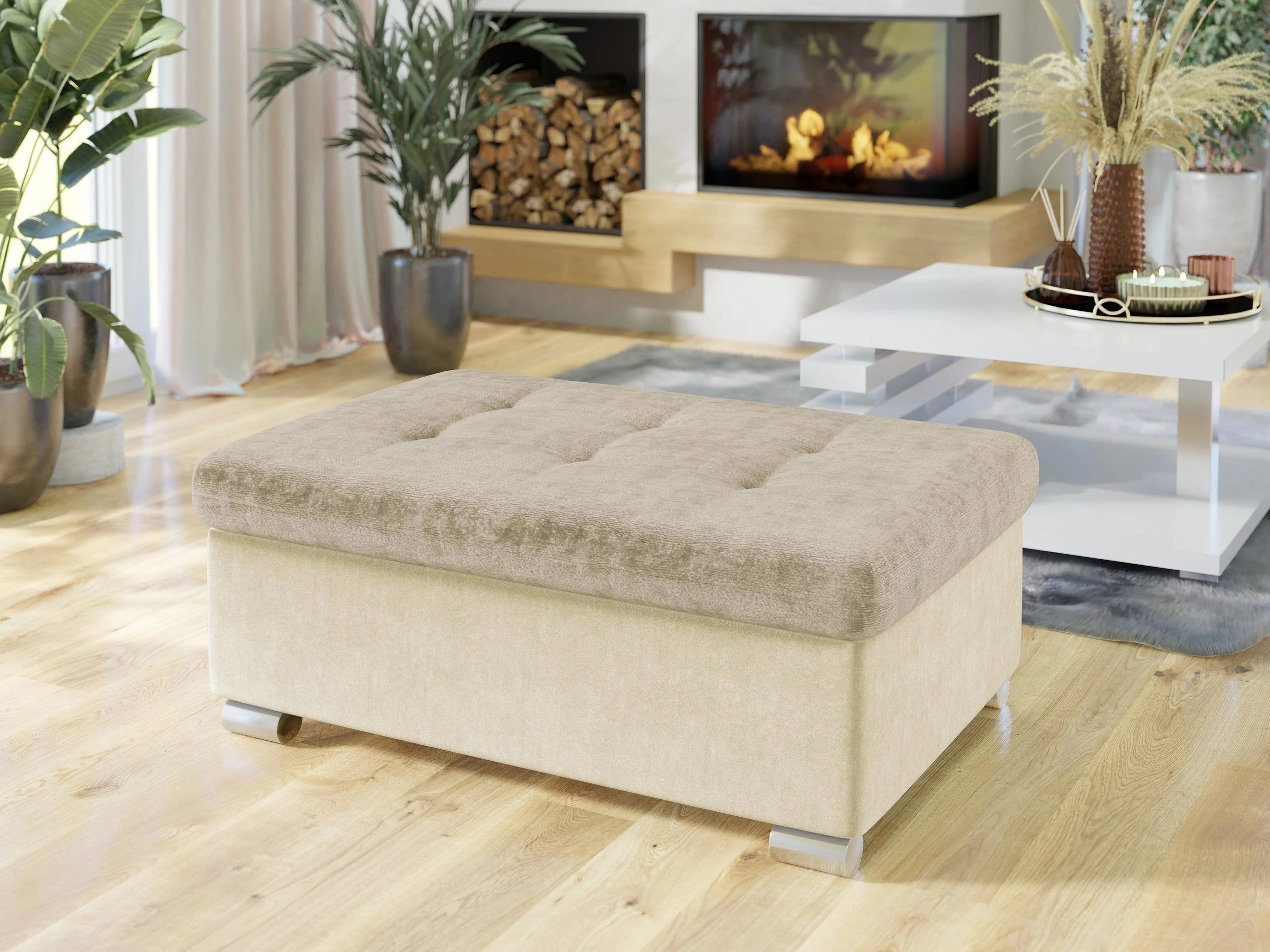 Upholstered bench Comfivo Gemma I (Velvet 2250 + Miu 2041)