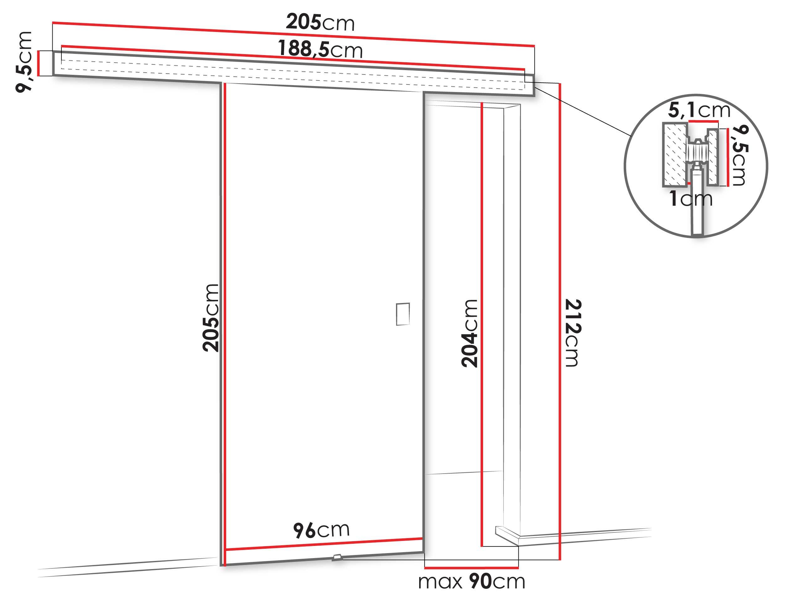 Sliding door Dover 169 (Graphite)