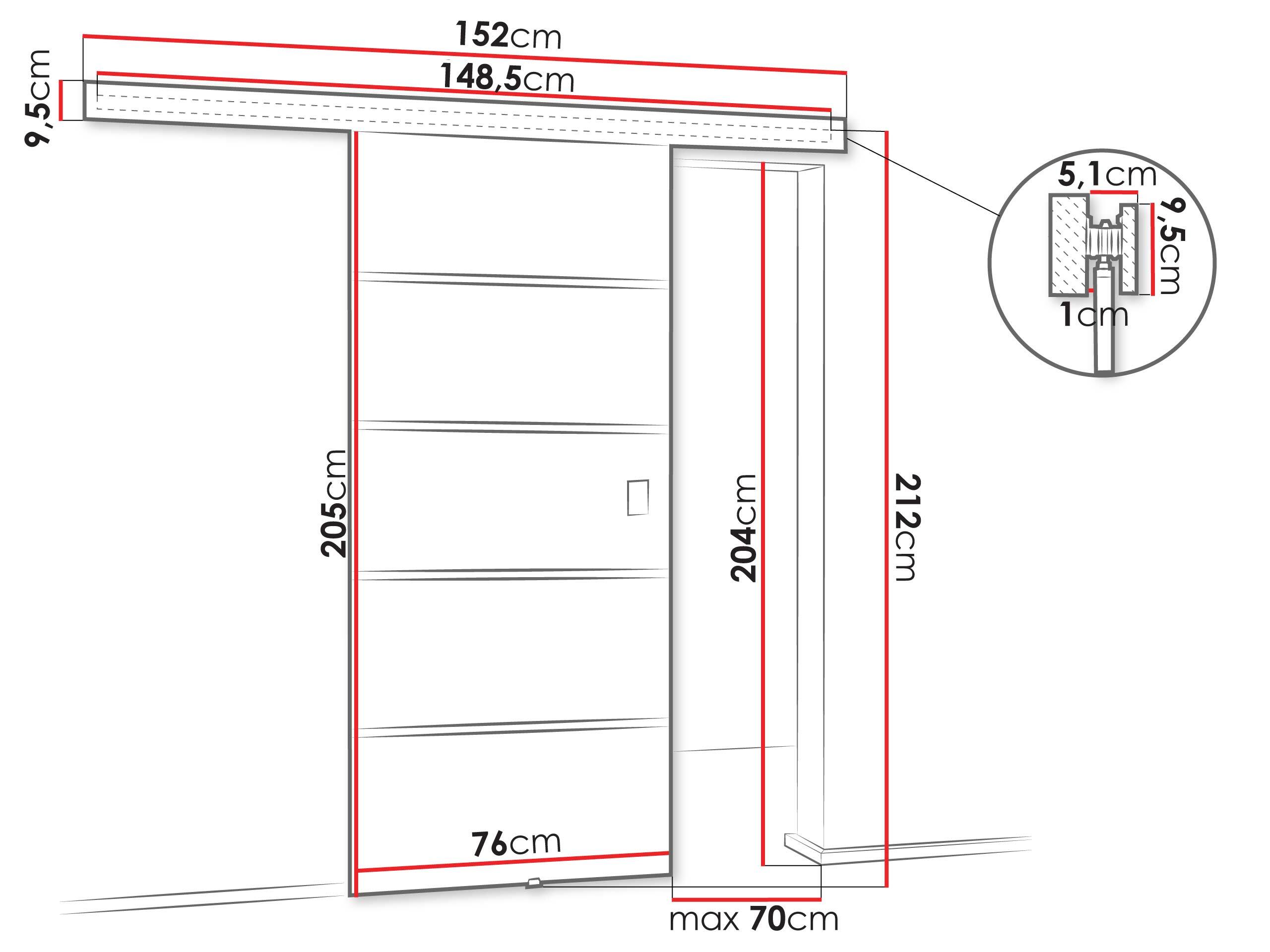 Sliding door Dover 214 (Sonoma oak)