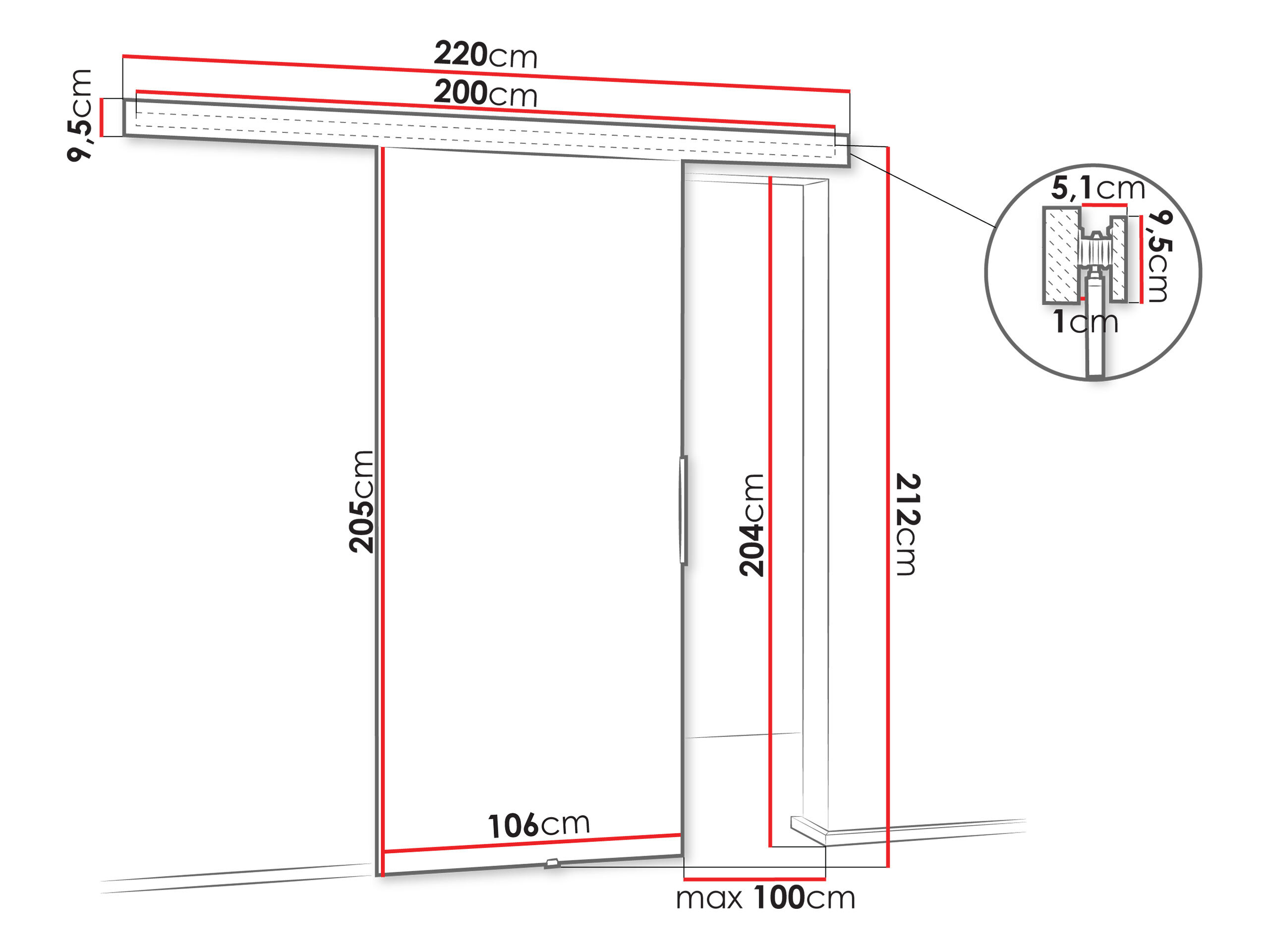 Sliding door Dover 143 (Sonoma oak)