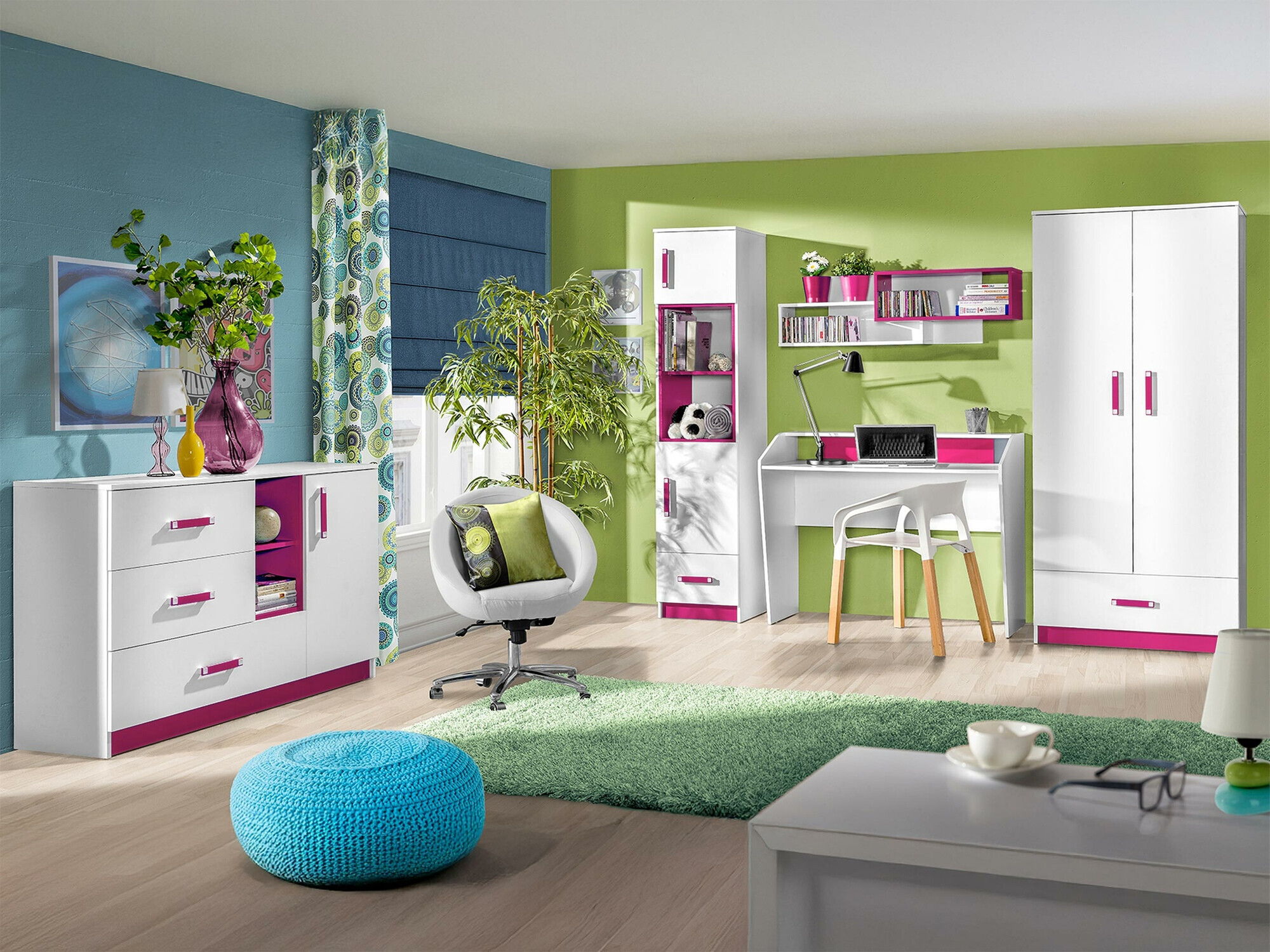 Wall shelf Sorviru 105 (White + Pink)