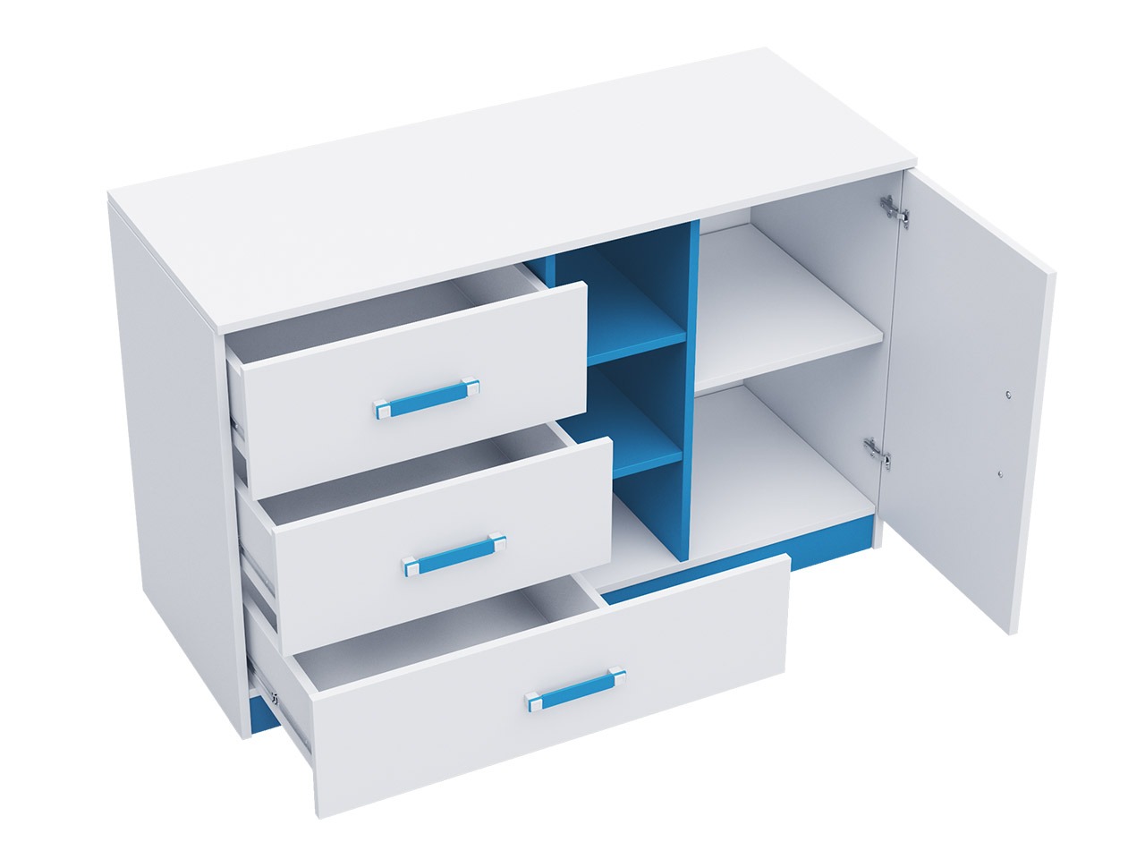 Children's room set Sorviru 107 (White + Turquoise)
