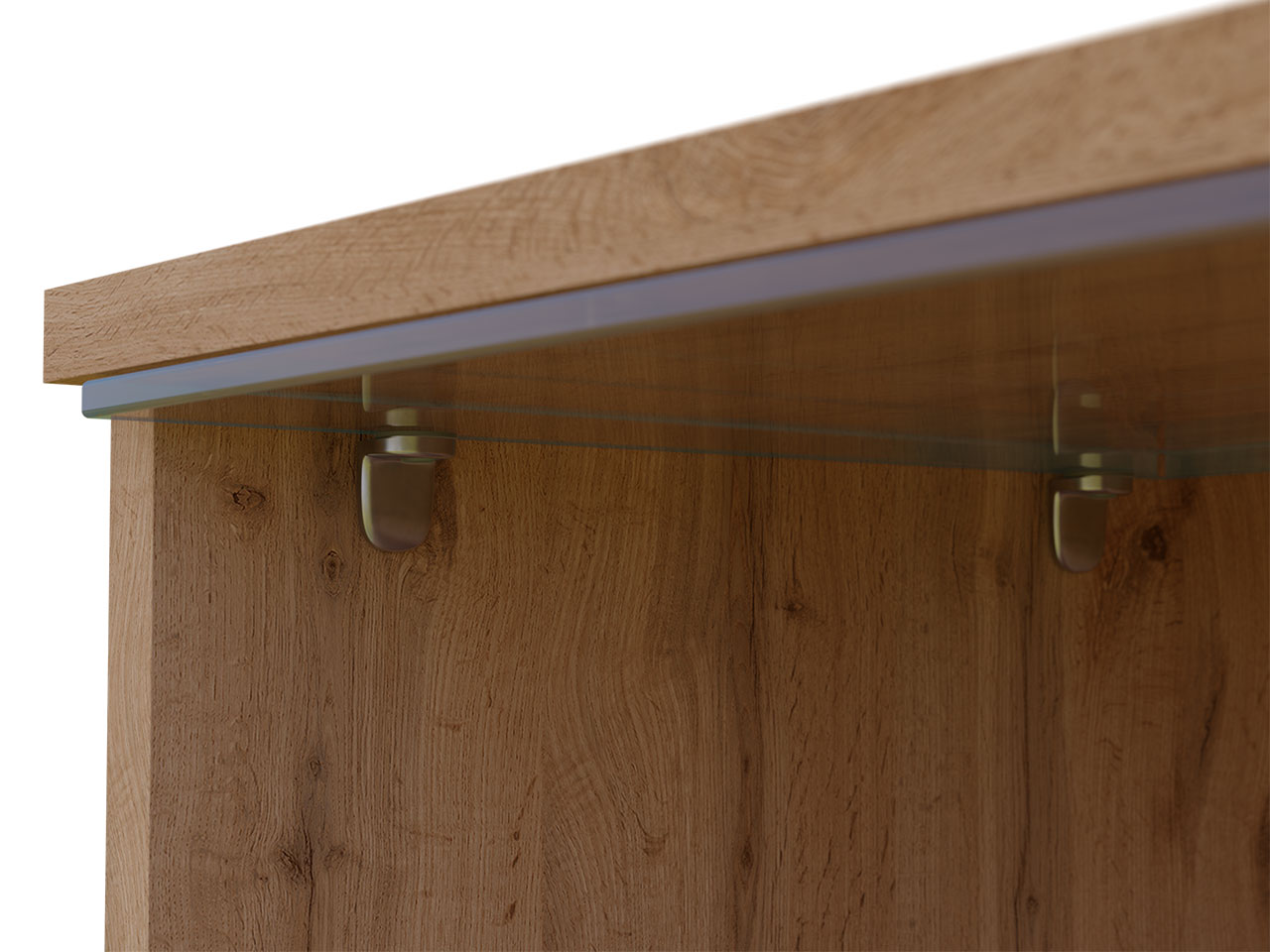TV stand Scientia (Wotan Oak + Glossy white)