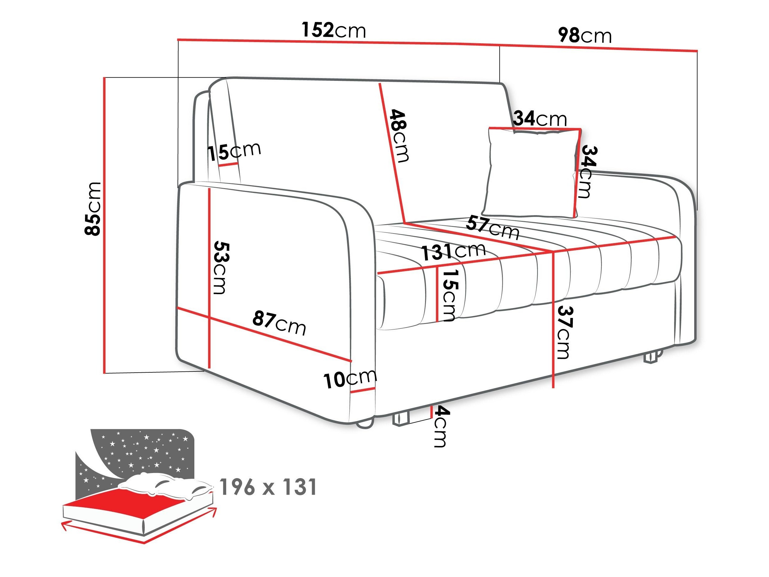 Sofa bed Columbus 260 (Polo 897)