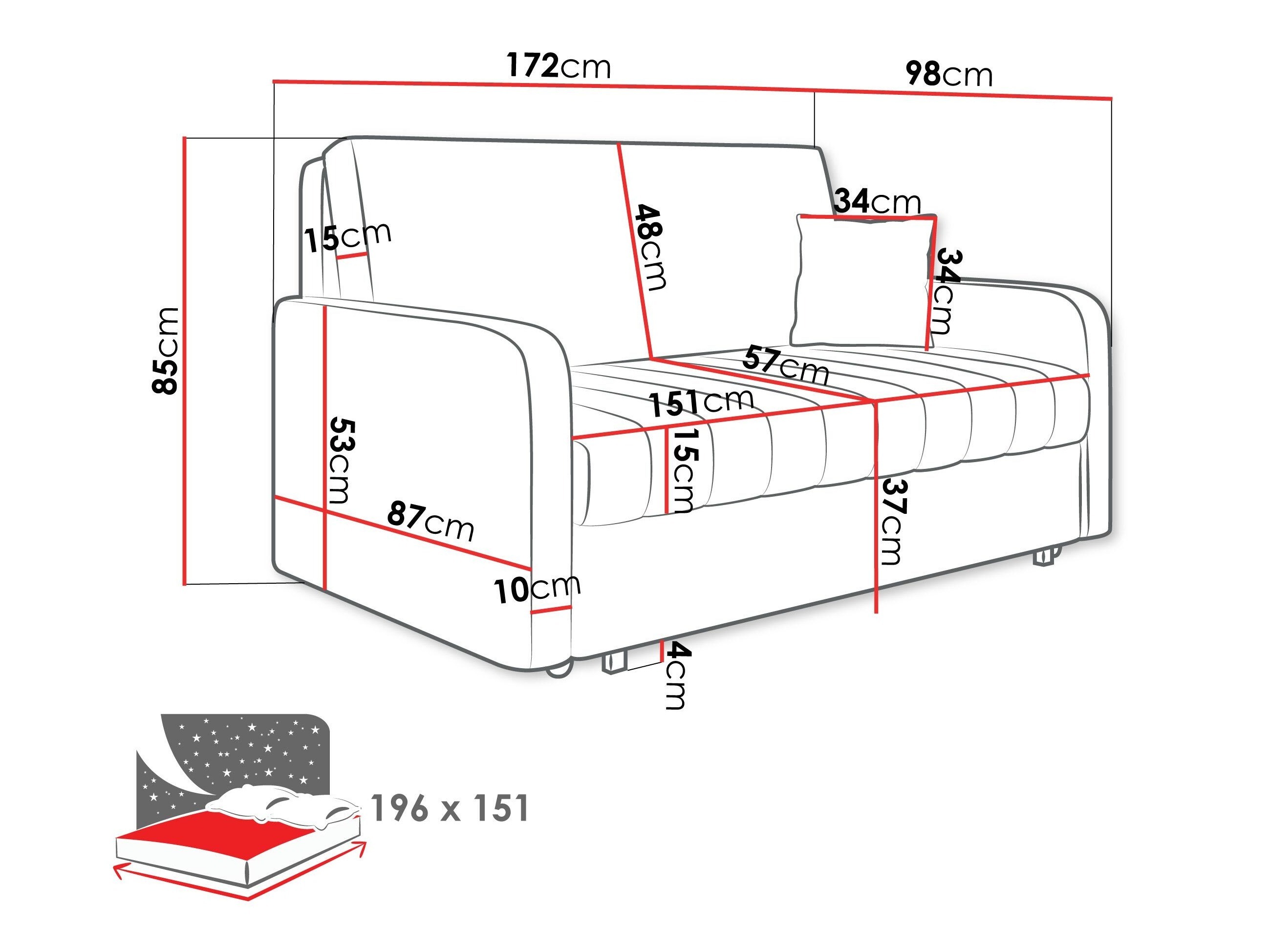 Sofa bed Columbus 261 (Polo 882)