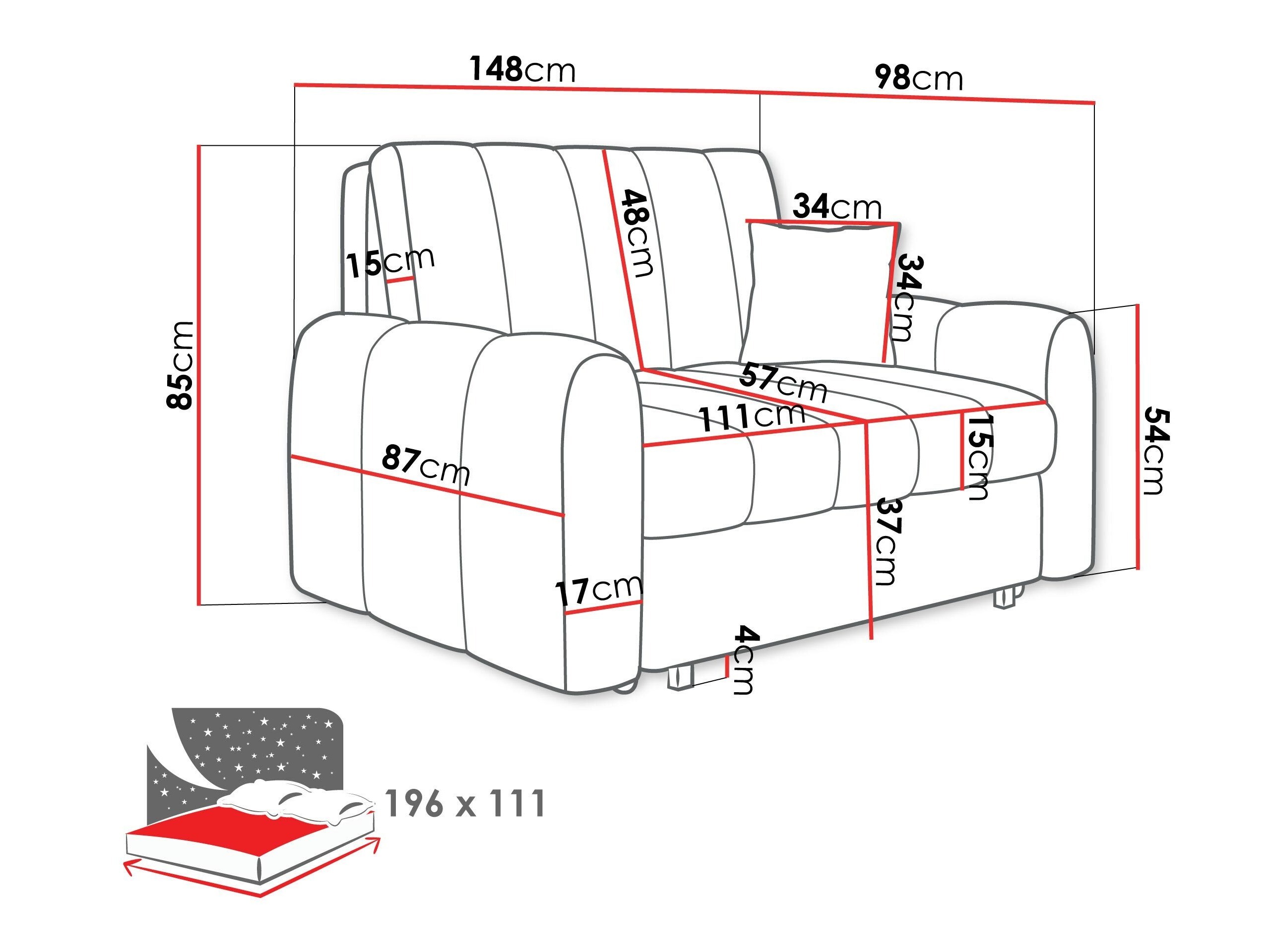 Sofa bed Columbus 263 (Lumo 40)
