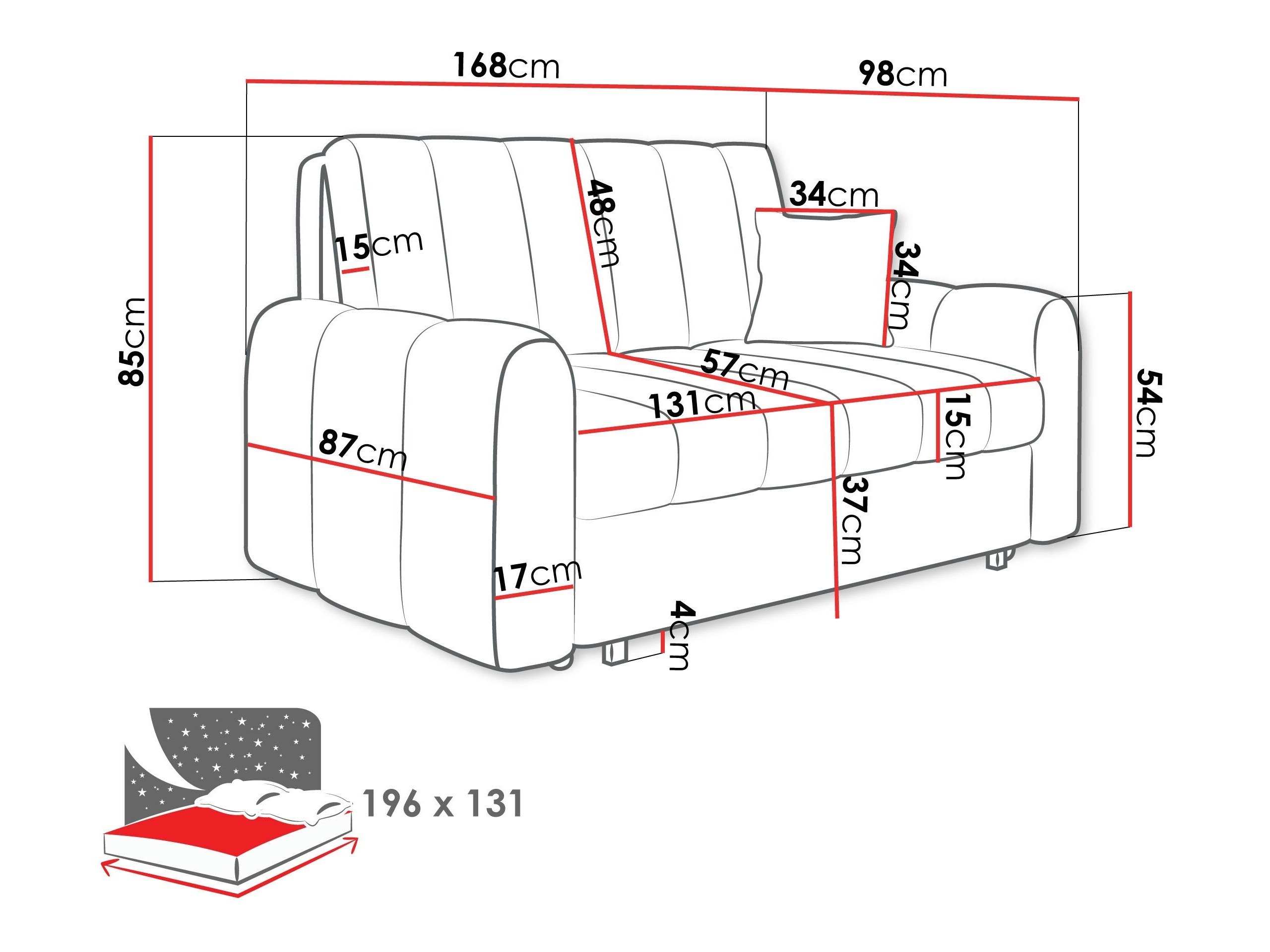 Sofa bed Columbus 264 (Lumo 55)