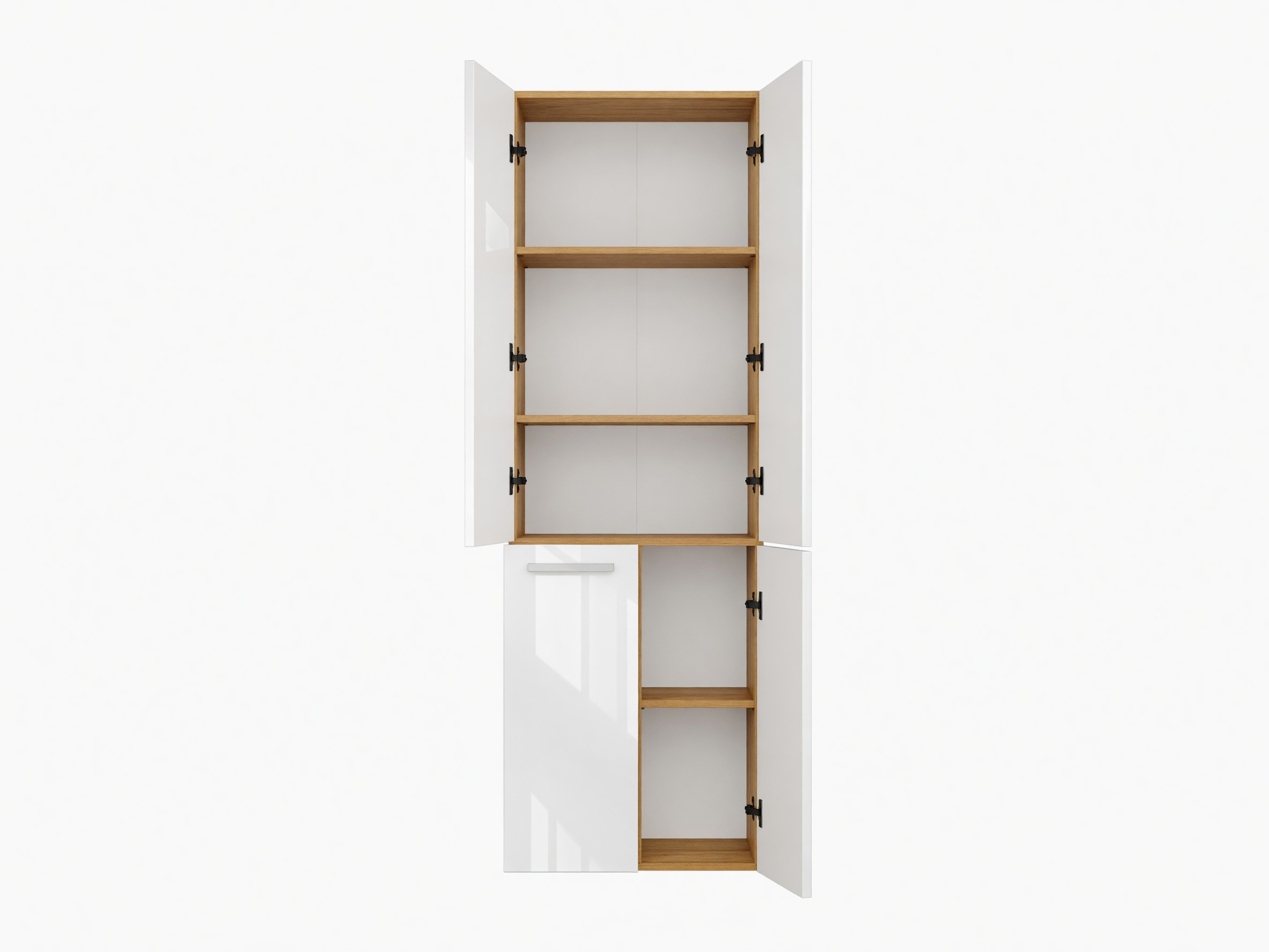 Standing bathroom cabinet Nolmaru 100 (Artisan oak + Glossy white)