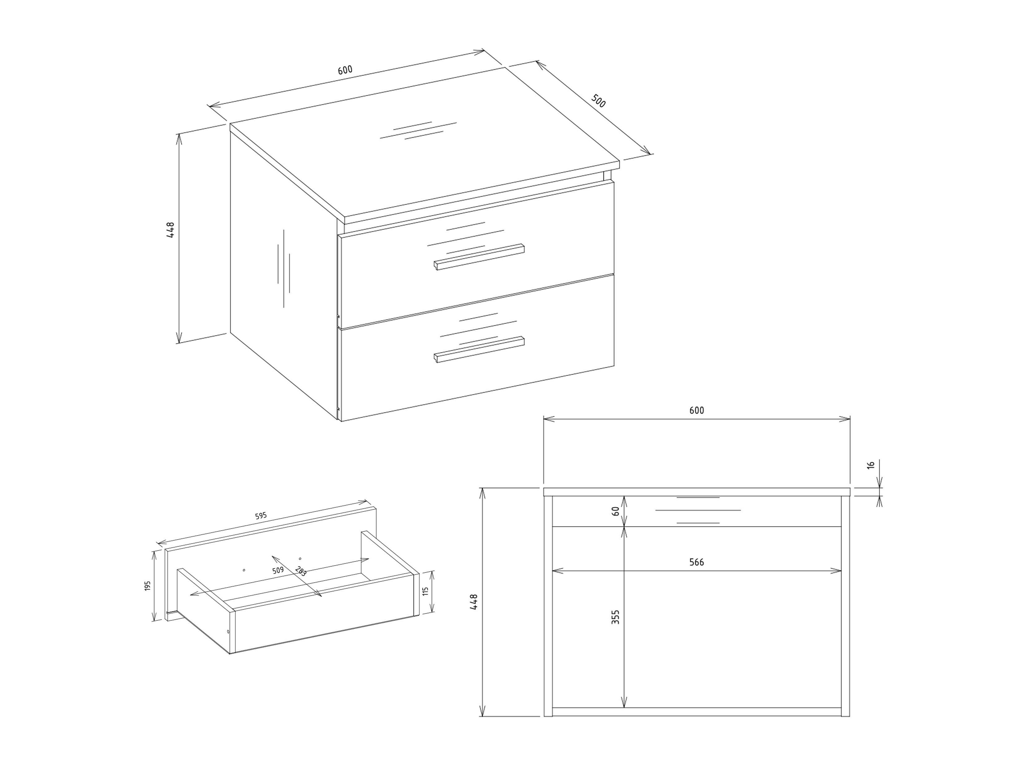 Wall-mounted bathroom cabinet for washbasin Nolmaru 112 (Artisan oak)