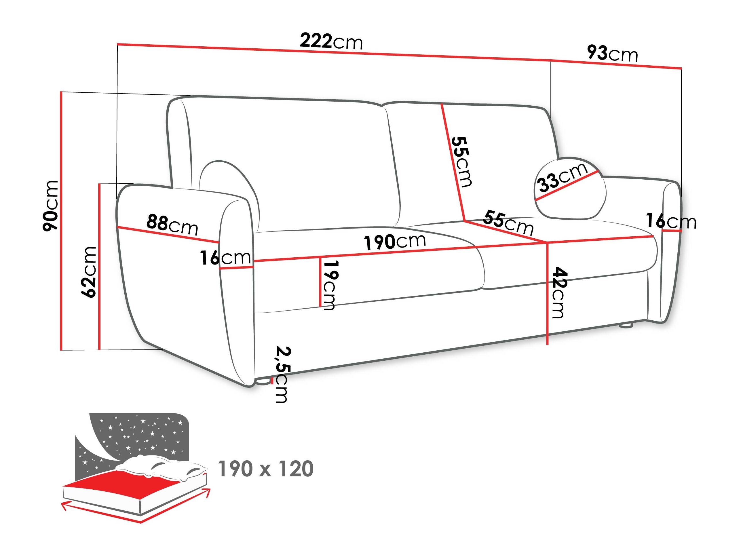 Sofa bed Pagis (Taro 25)