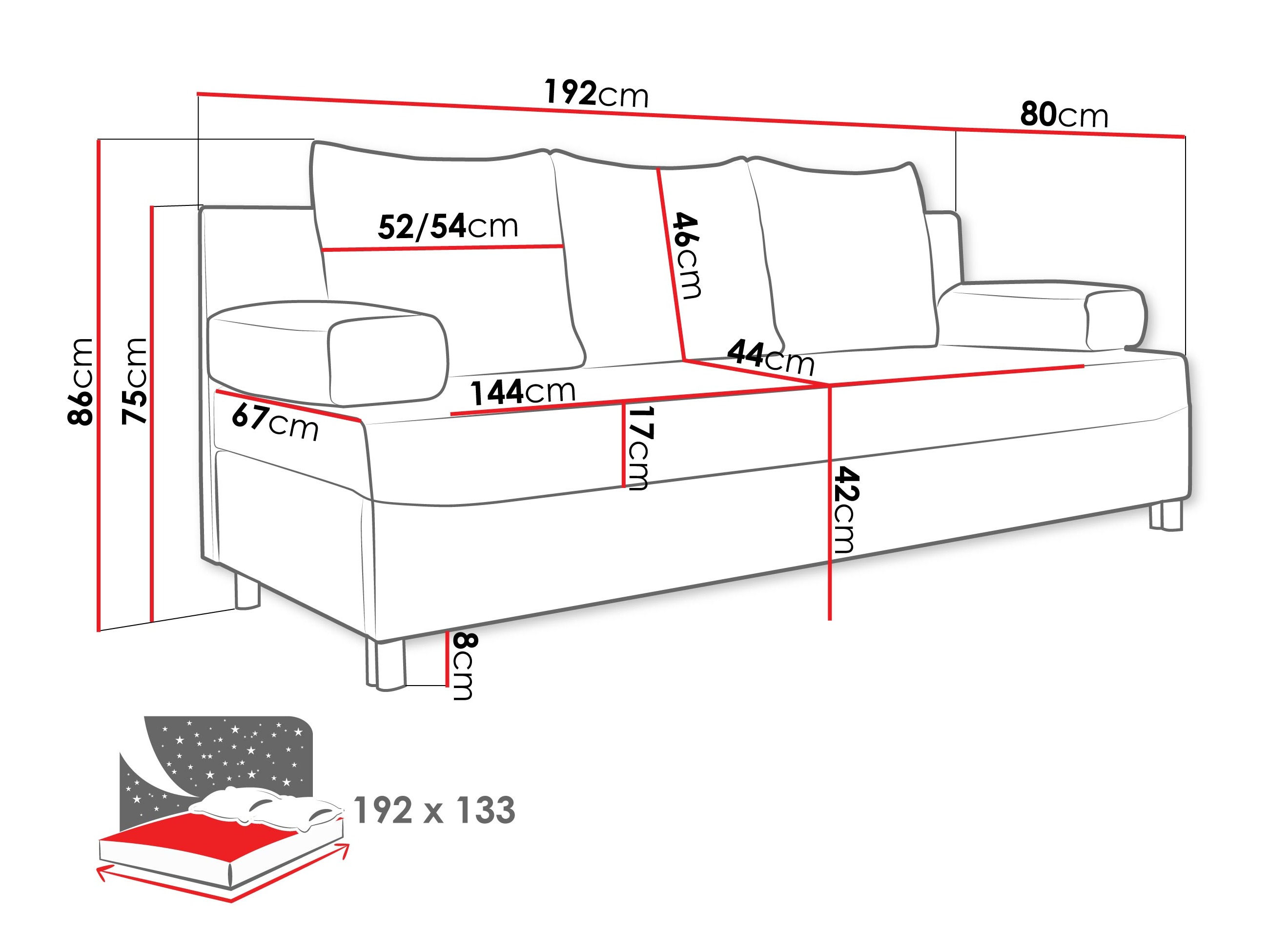 Sofa bed Comfivo Artes (Bella 40)