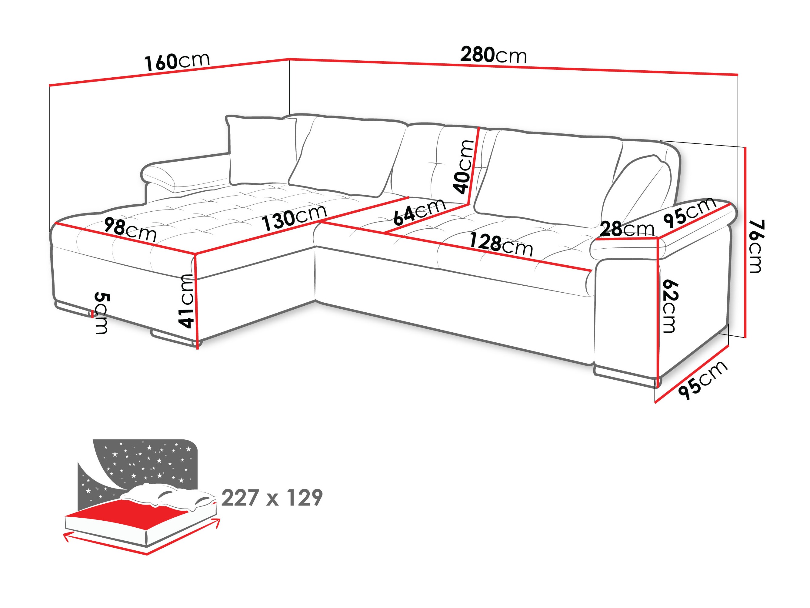 Corner sofa Comfivo Mica (Clara 215.10)