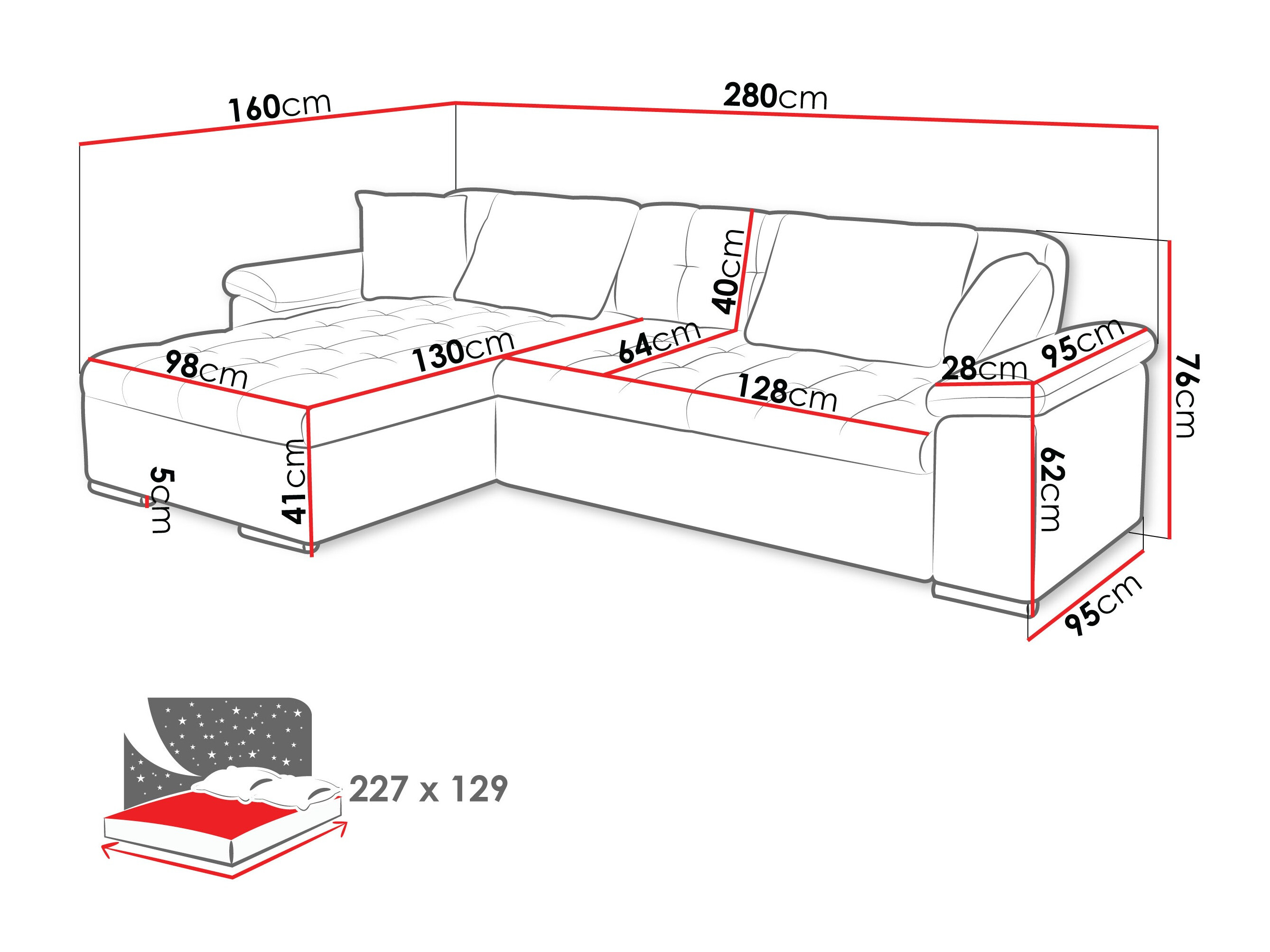 Corner sofa Comfivo Mica (Margo 227.08)