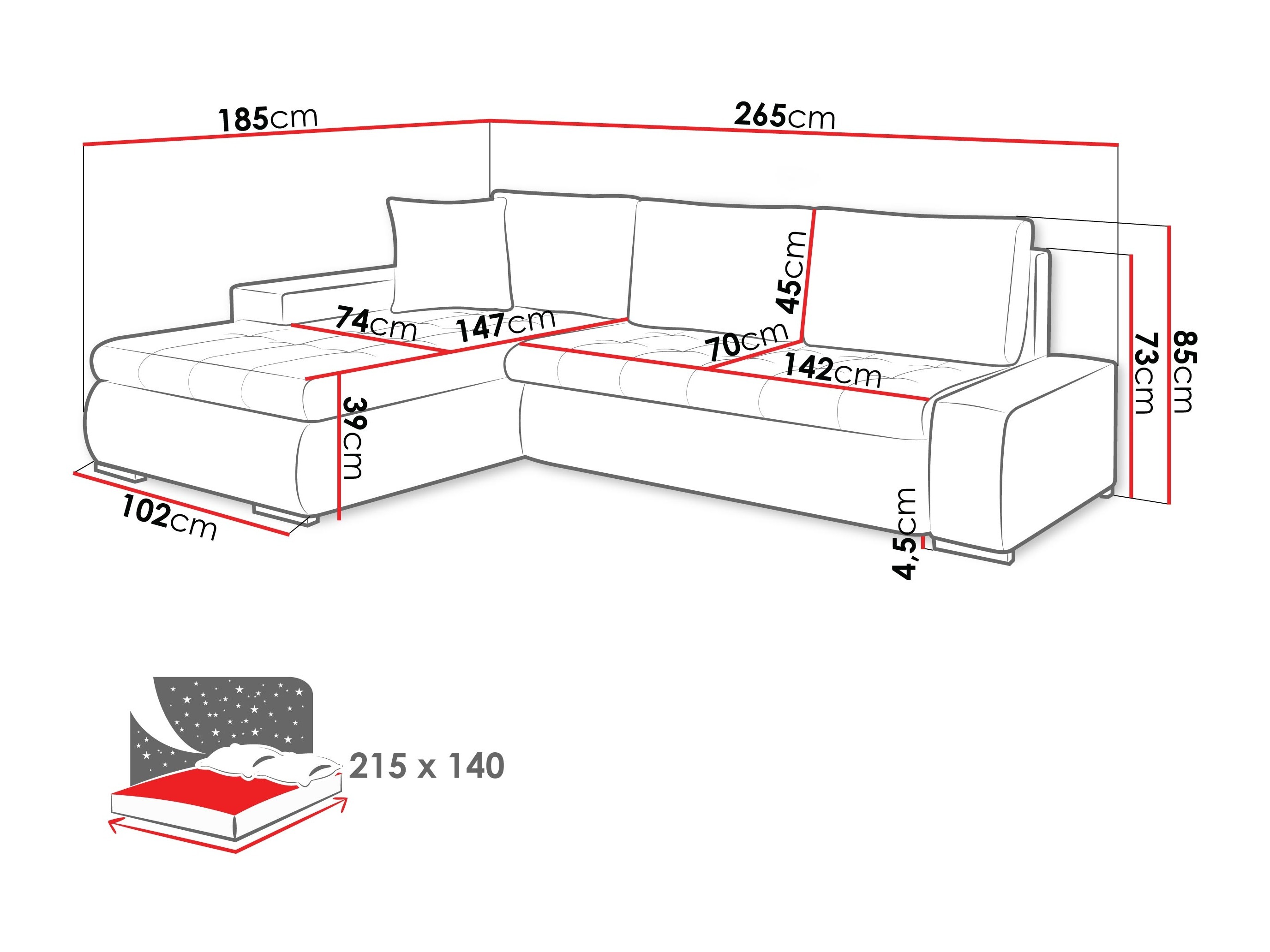 Corner sofa Comfivo Nitor (Lumo 55)