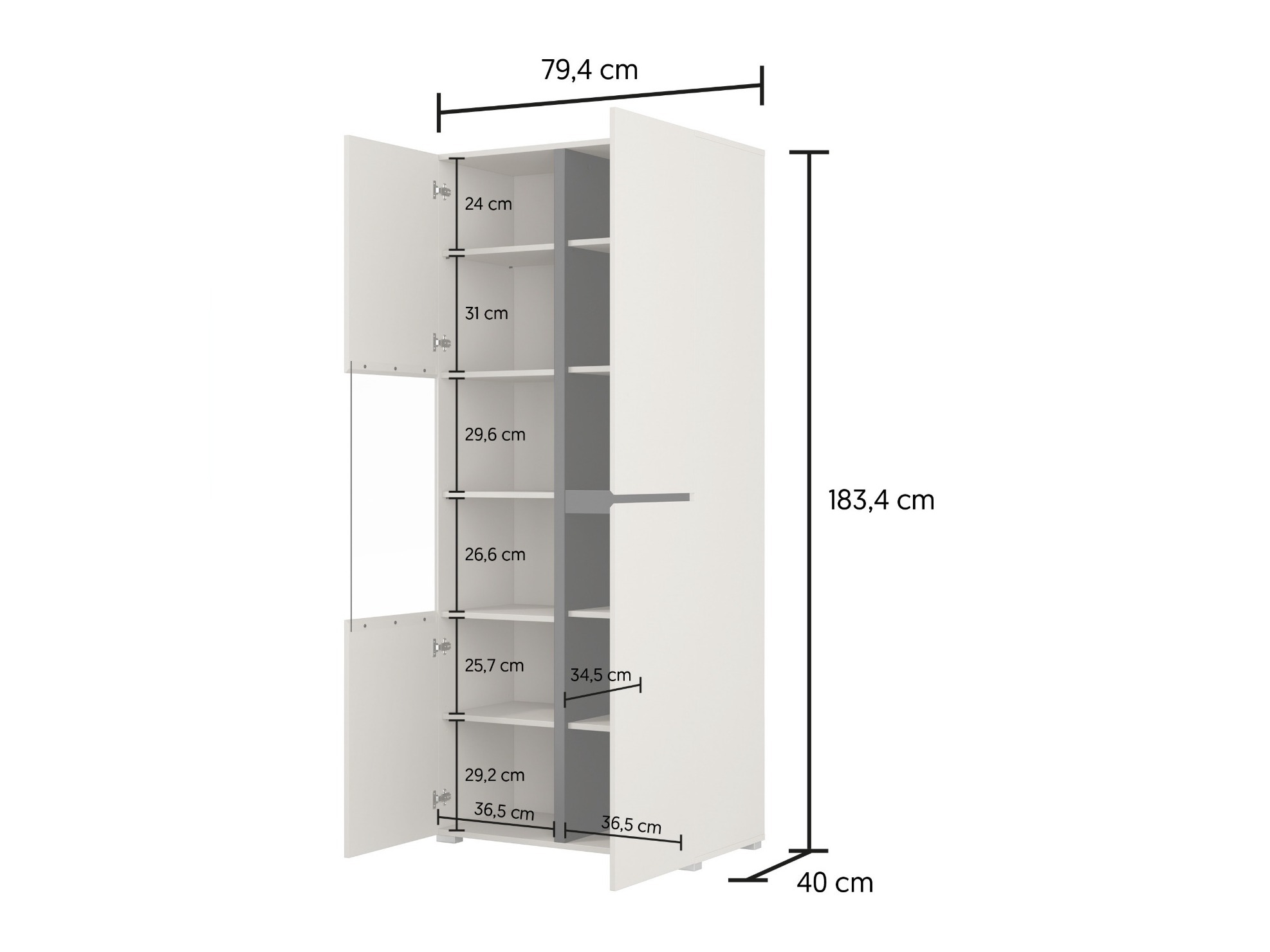 Bookcase Alfere 110 (Wotan Oak + White)