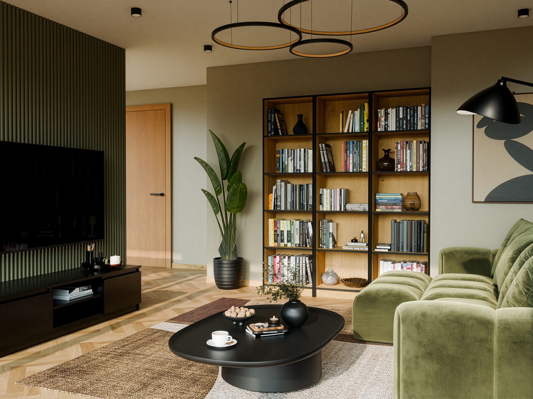 Bookcase Mandeville 188 (Artisan oak + Black)