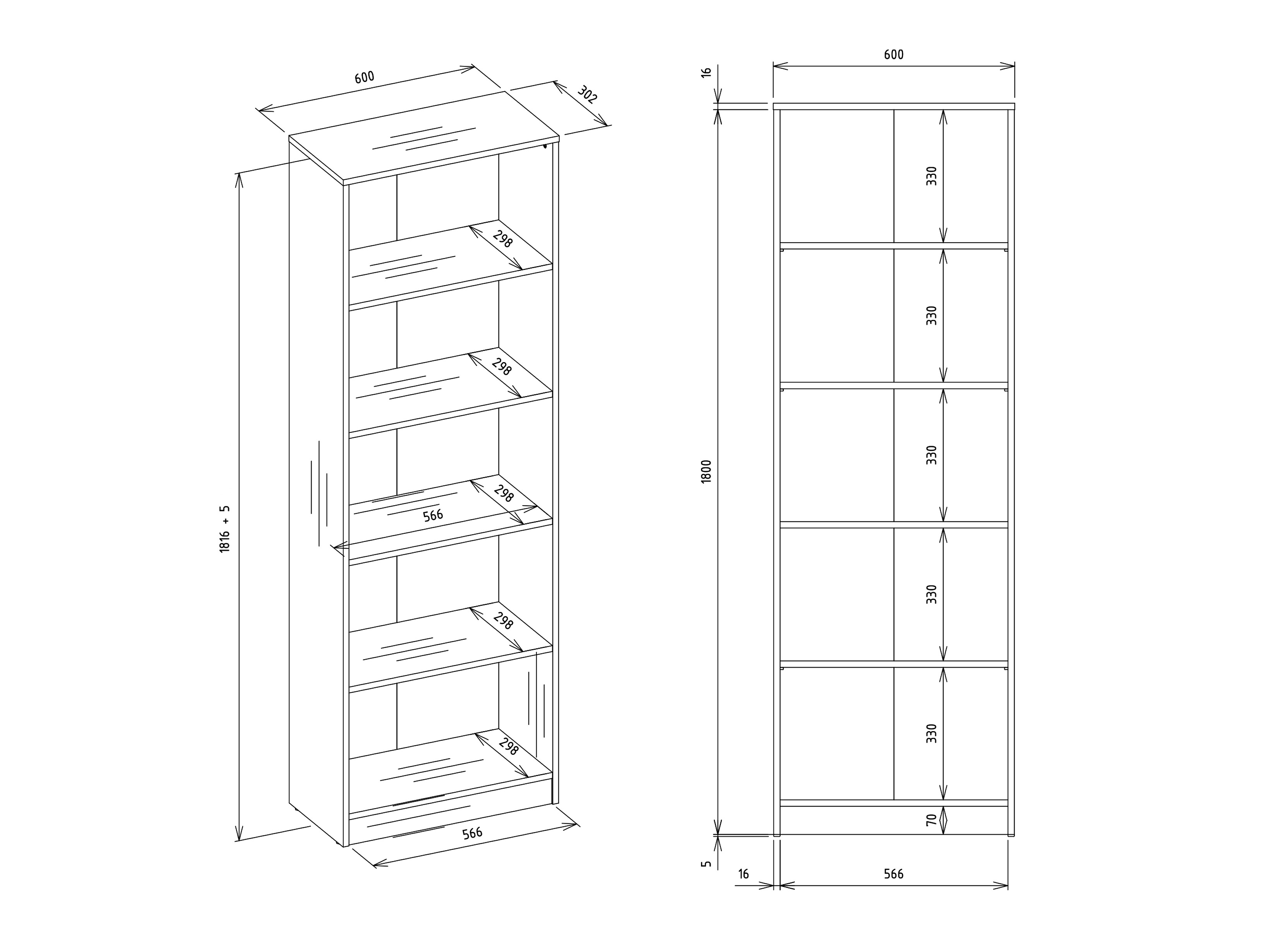 Bookcase Mandeville 191 (Sonoma oak)