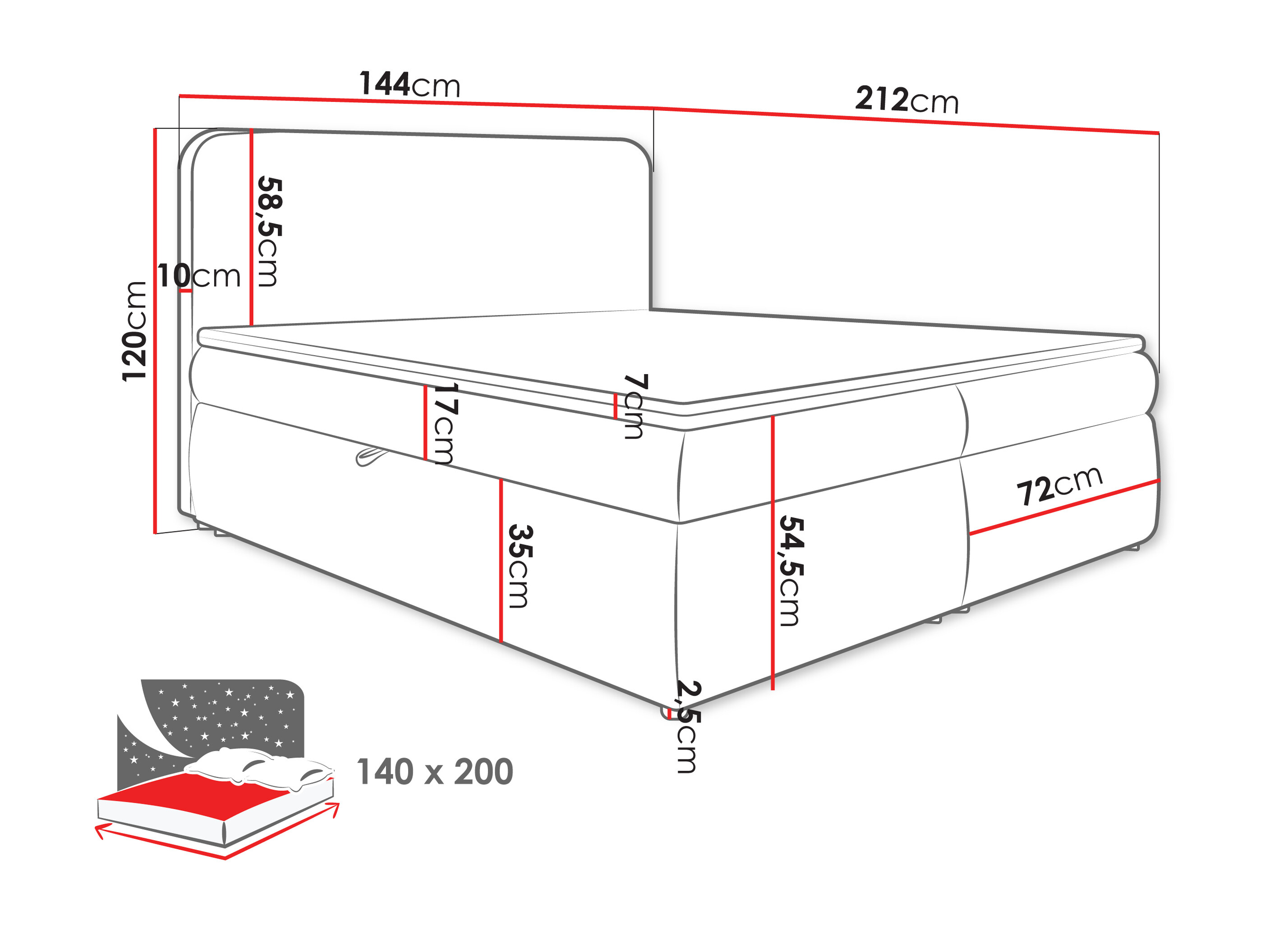 Continental bed Portage 111 (Vibe 86)