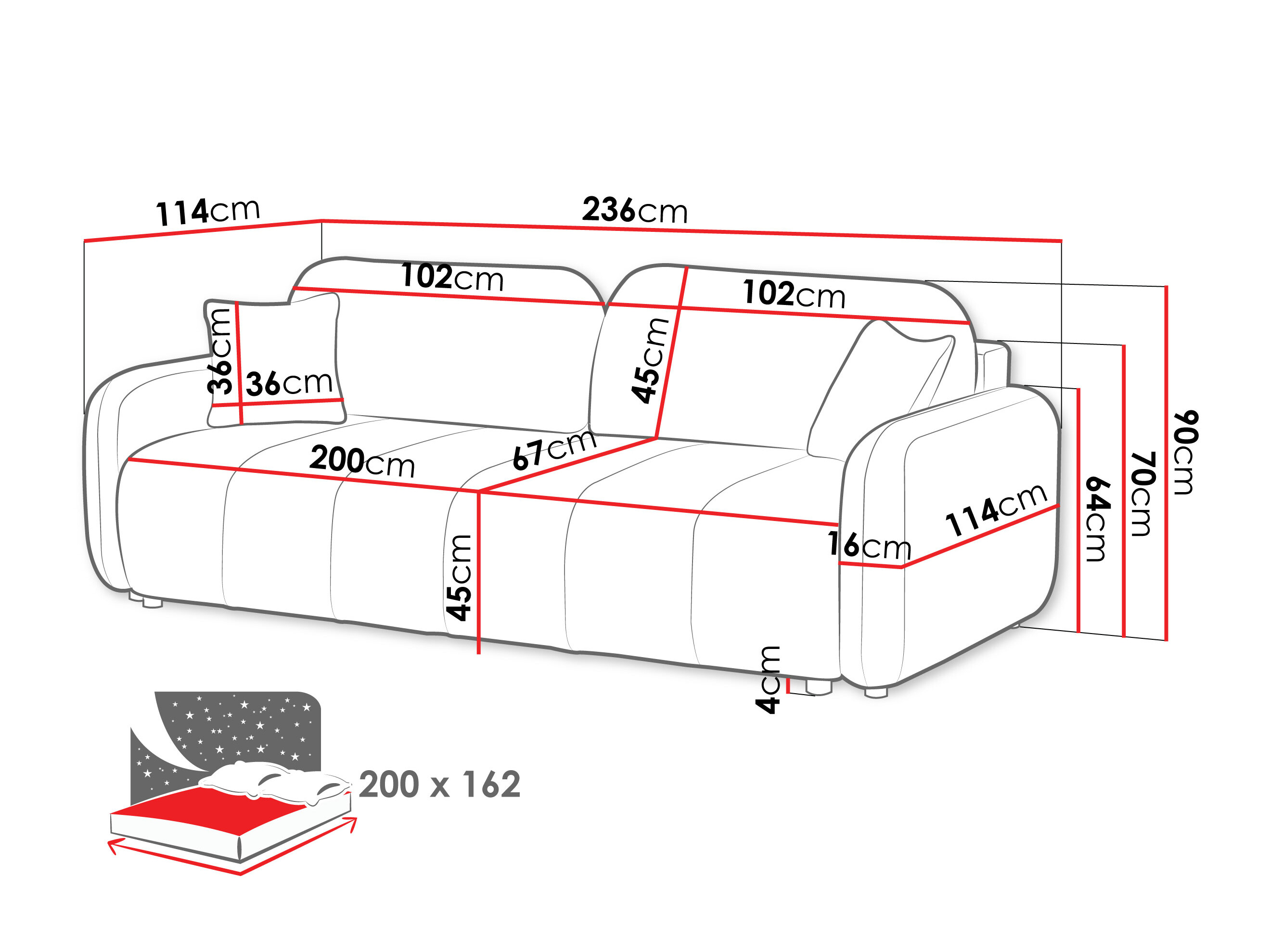 Sofa bed Clinton 102 (Lambi 06)