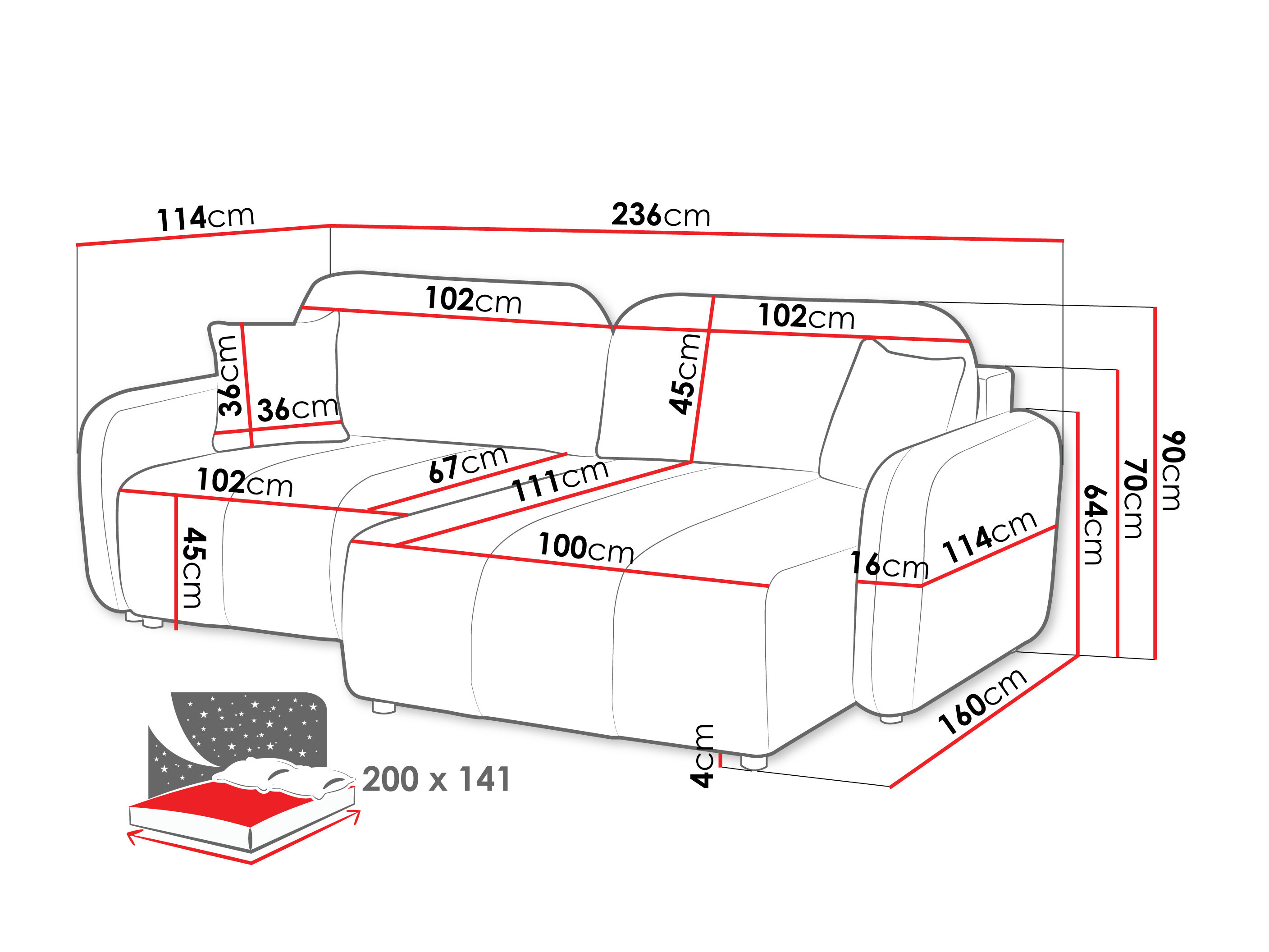 Corner sofa Clinton 103 (Lambi 06)