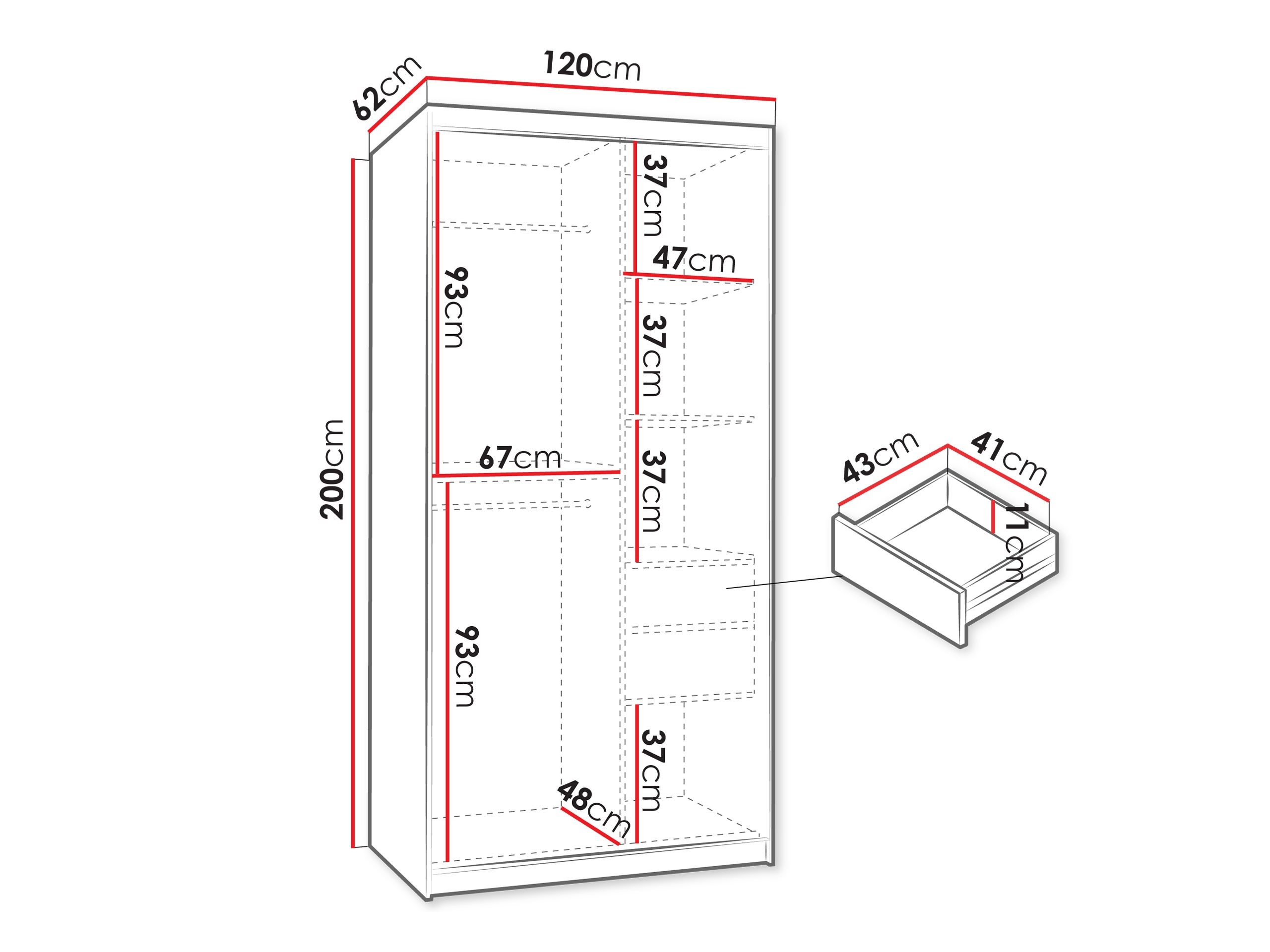 Wardrobe Hartford 504 (Walnut)