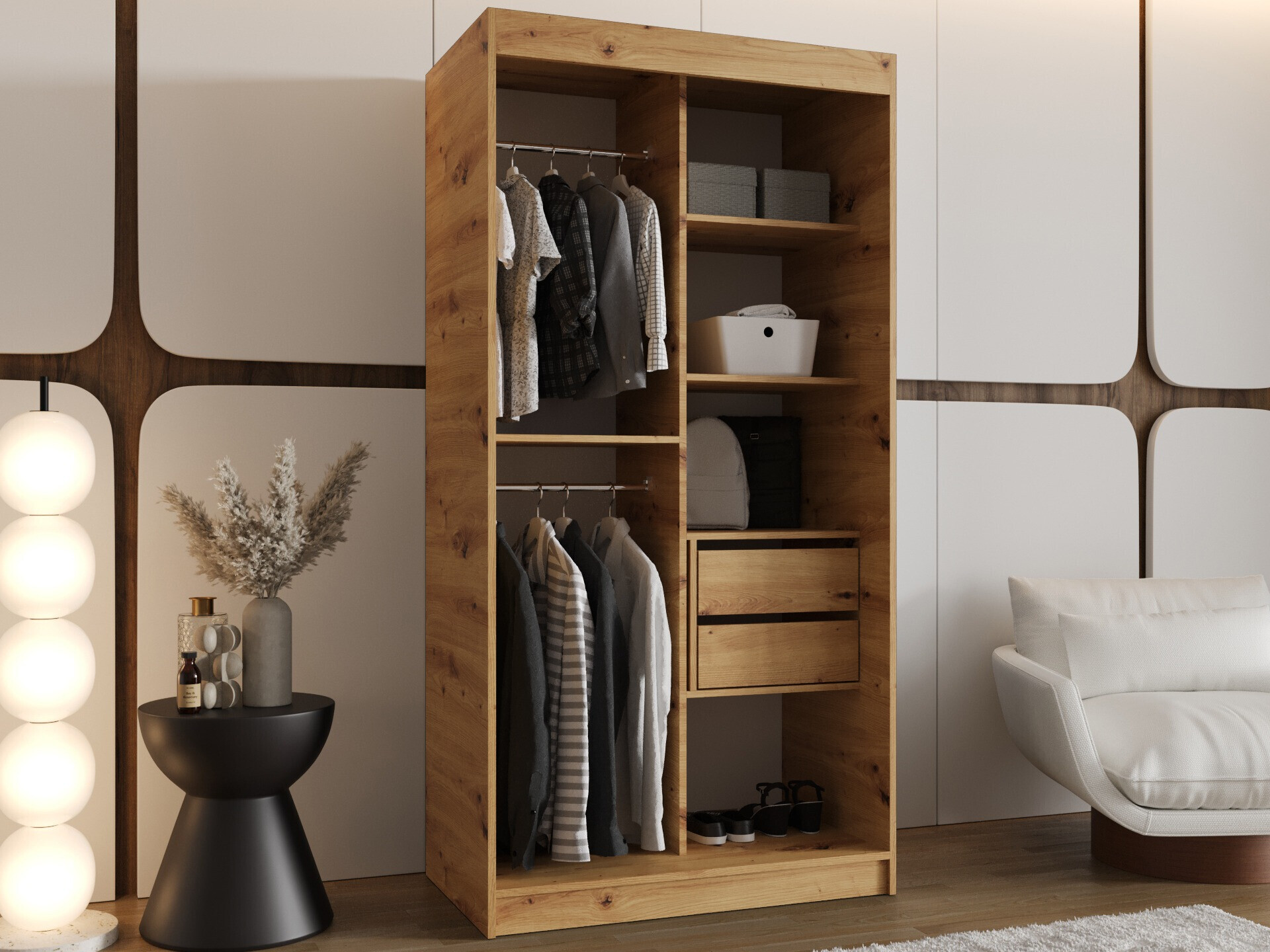 Wardrobe Hartford 498 (Artisan oak)
