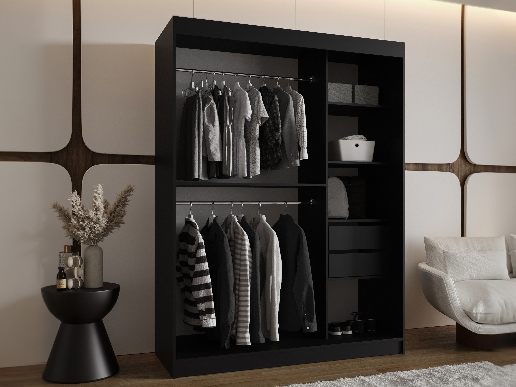 Wardrobe Hartford 503 (Black)