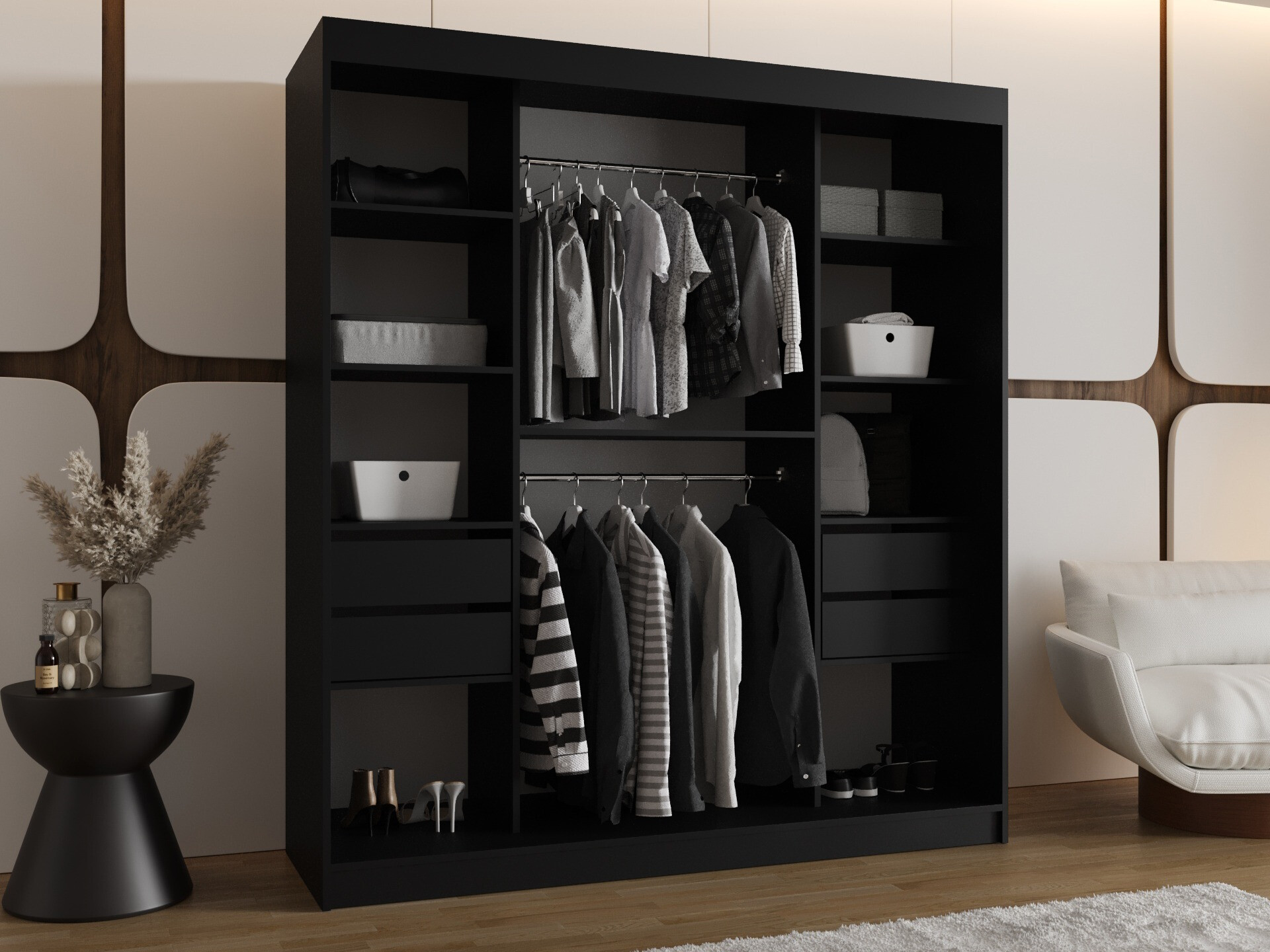 Wardrobe Hartford 506 (Black)