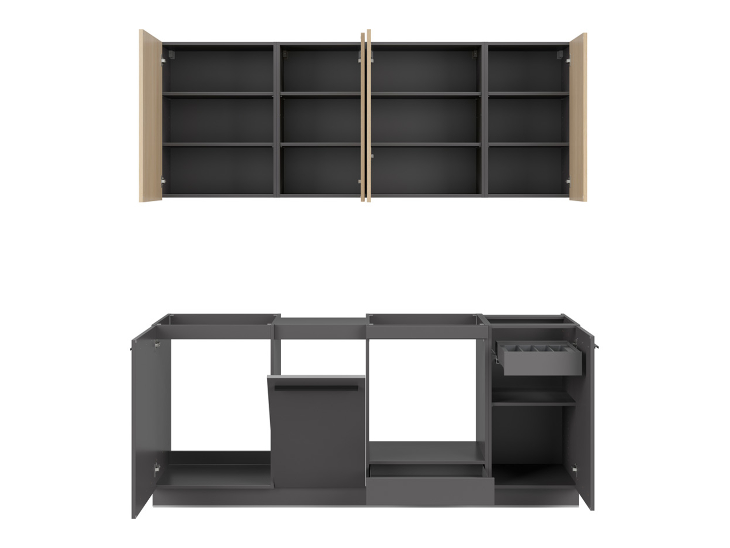 Kitchen set Boston 793 (Anthracite + Light oak)