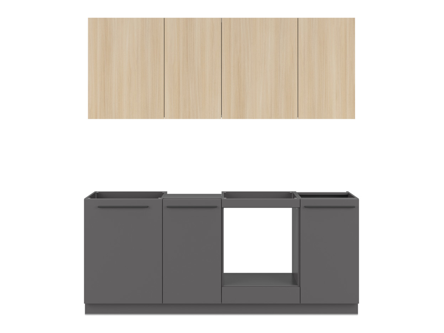 Kitchen set Boston 793 (Anthracite + Light oak)