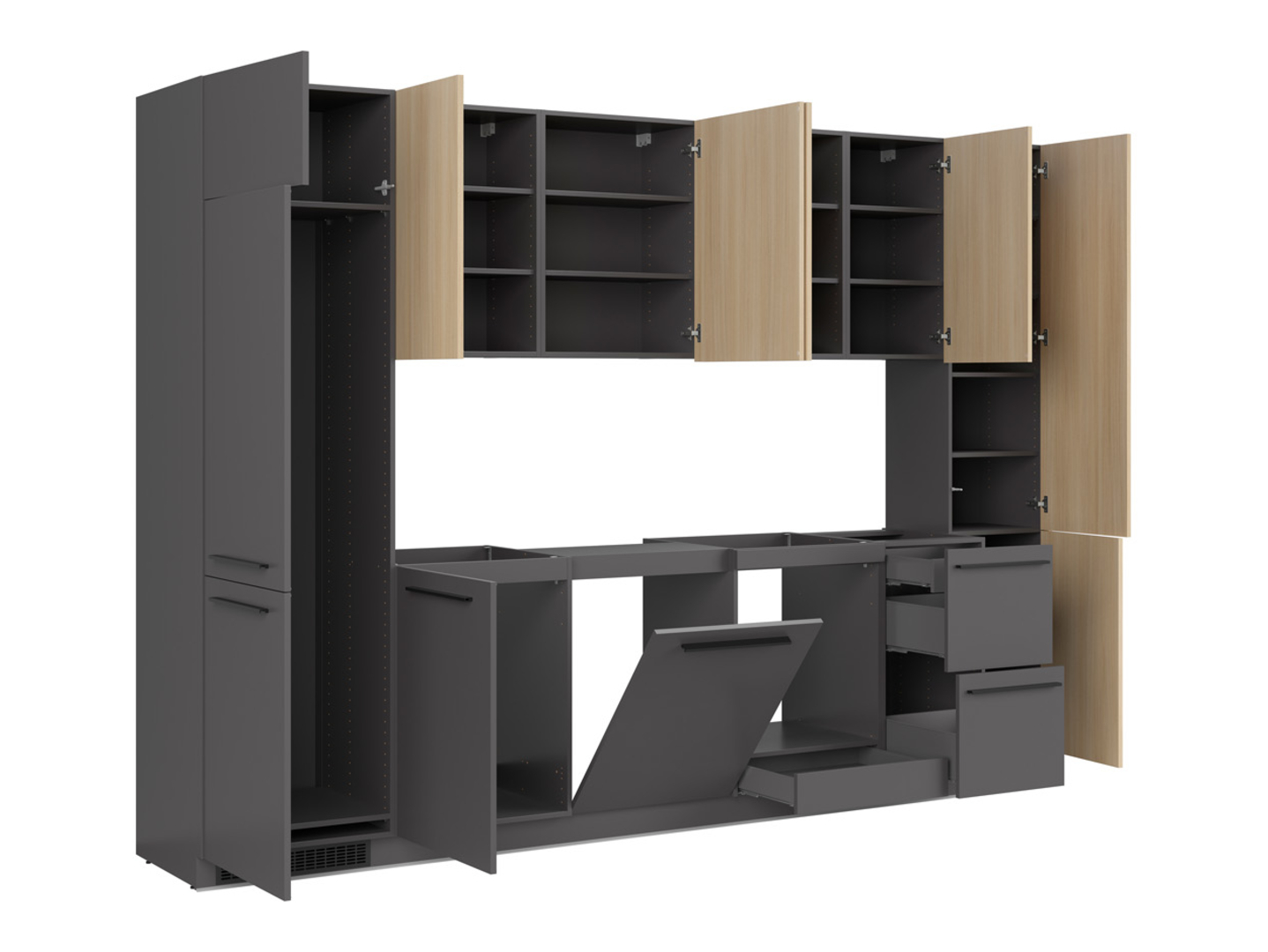 Kitchen set Boston 796 (Anthracite + Light oak)
