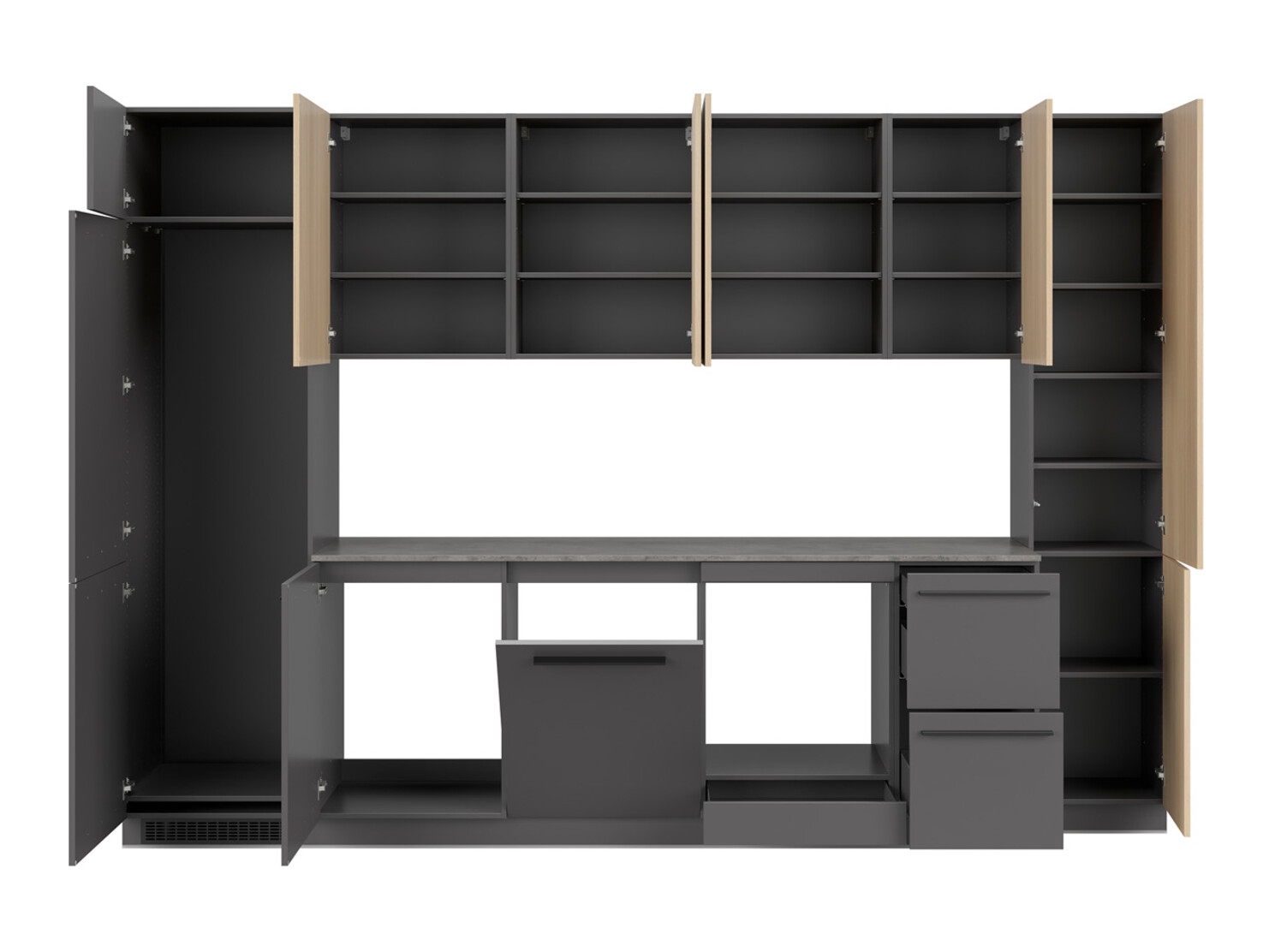 Kitchen set Boston 796 (Anthracite + Light oak)
