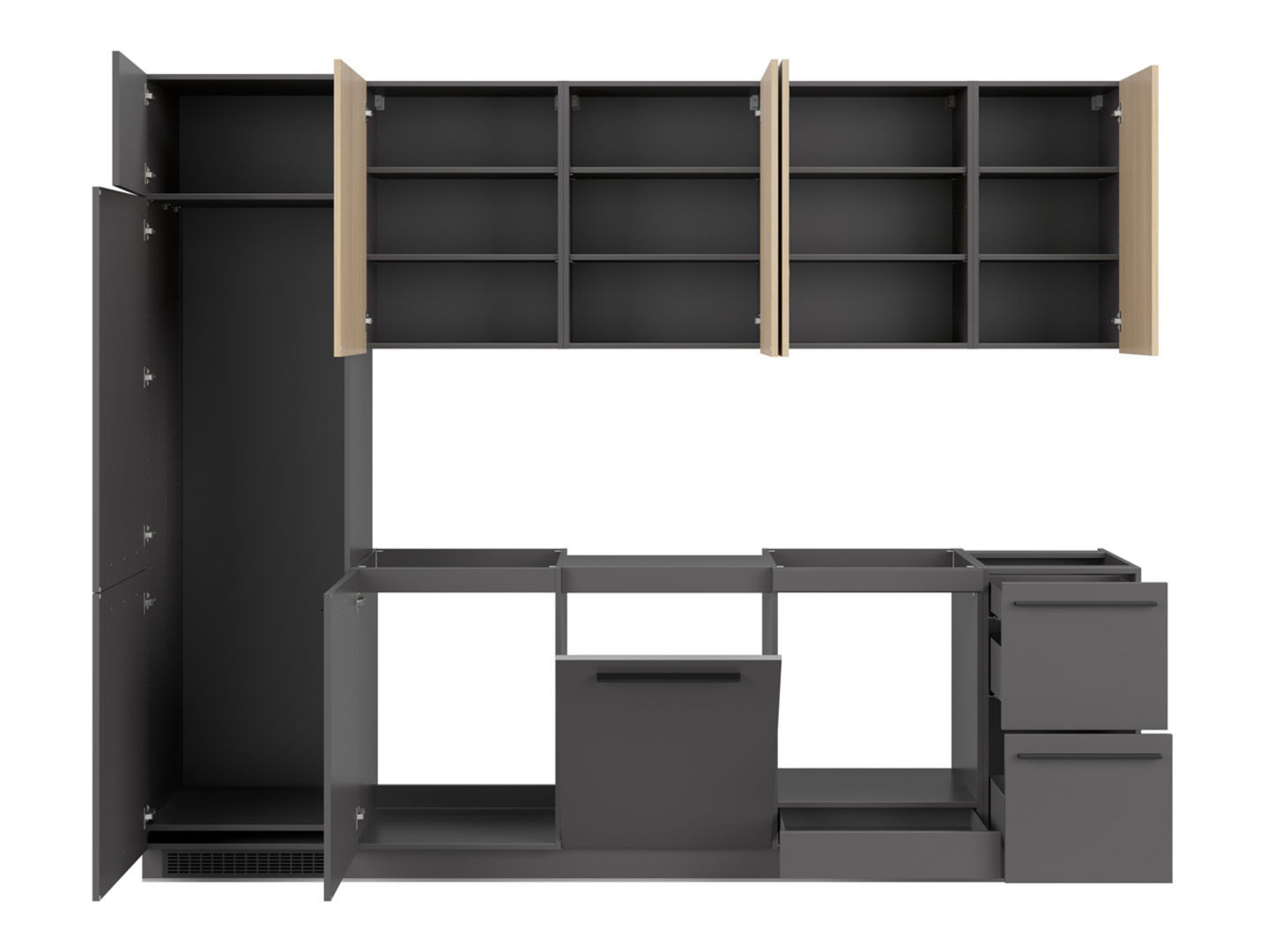 Kitchen set Boston 798 (Anthracite + Light oak)