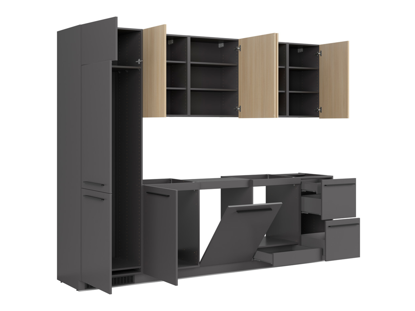 Kitchen set Boston 798 (Anthracite + Light oak)