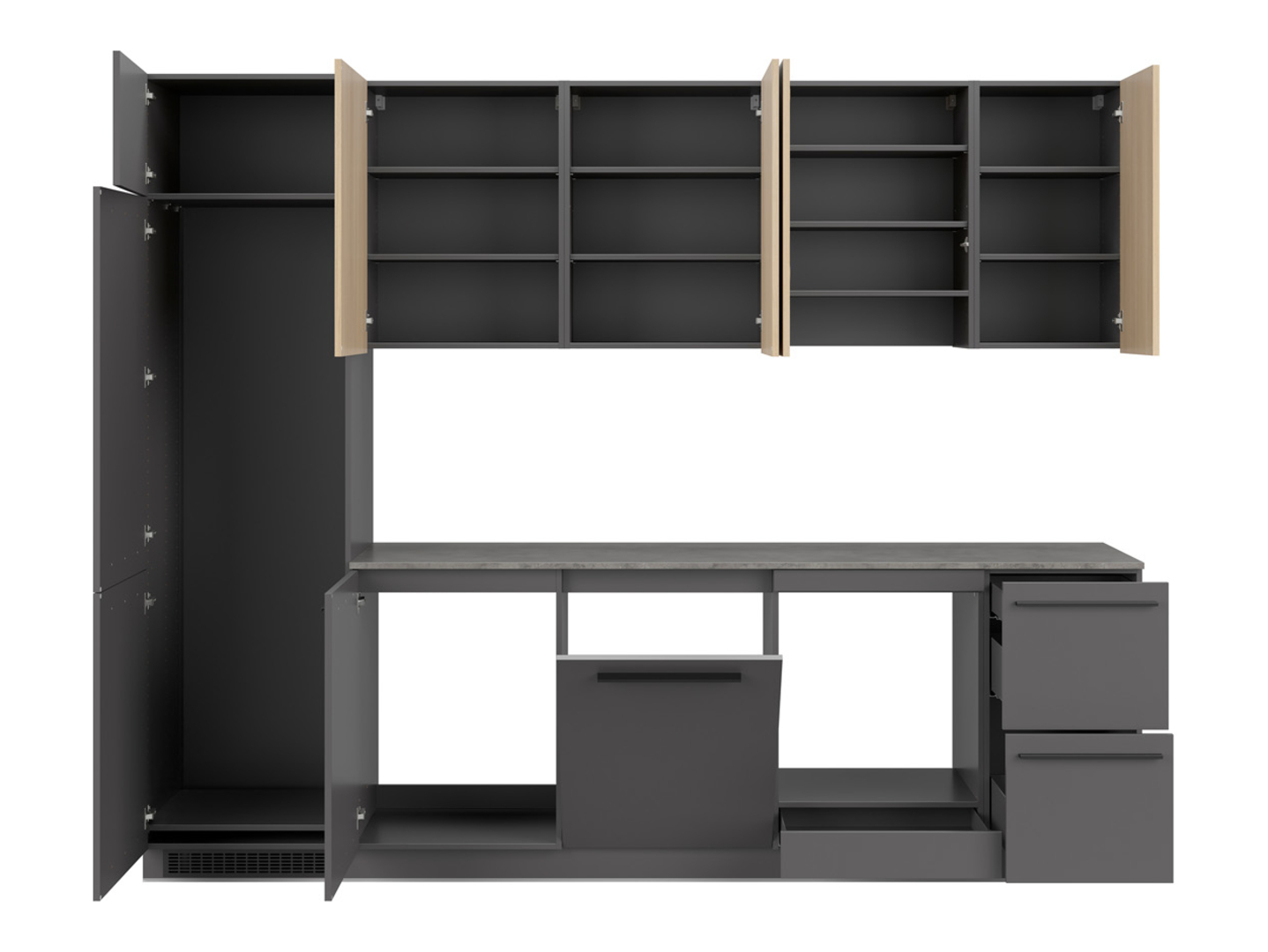Kitchen set Boston 798 (Anthracite + Light oak)