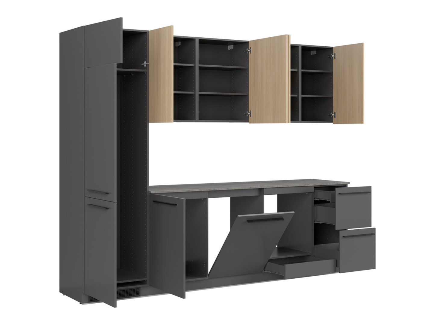 Kitchen set Boston 798 (Anthracite + Light oak)