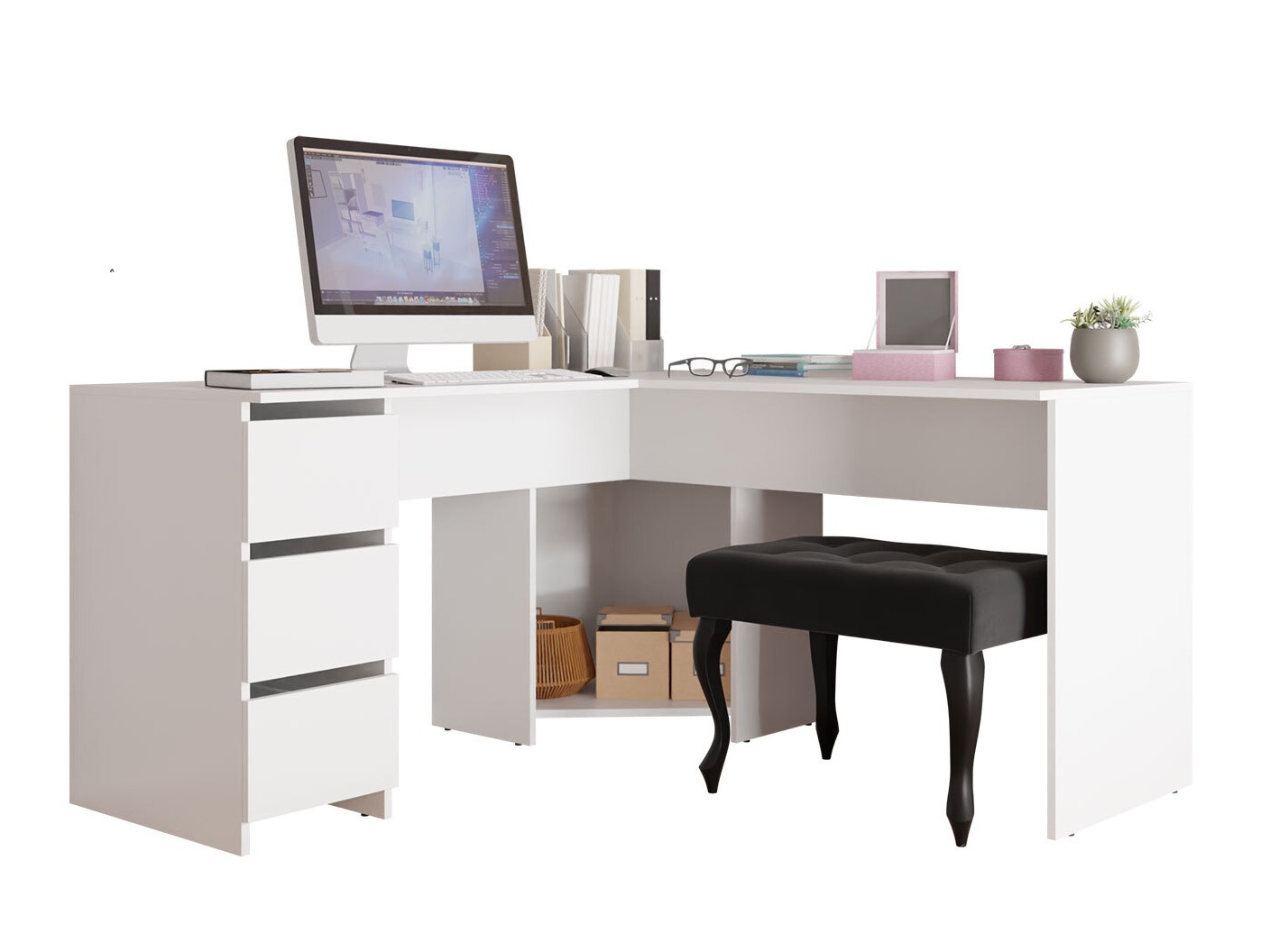 Corner desk Comfivo Insuler (White)