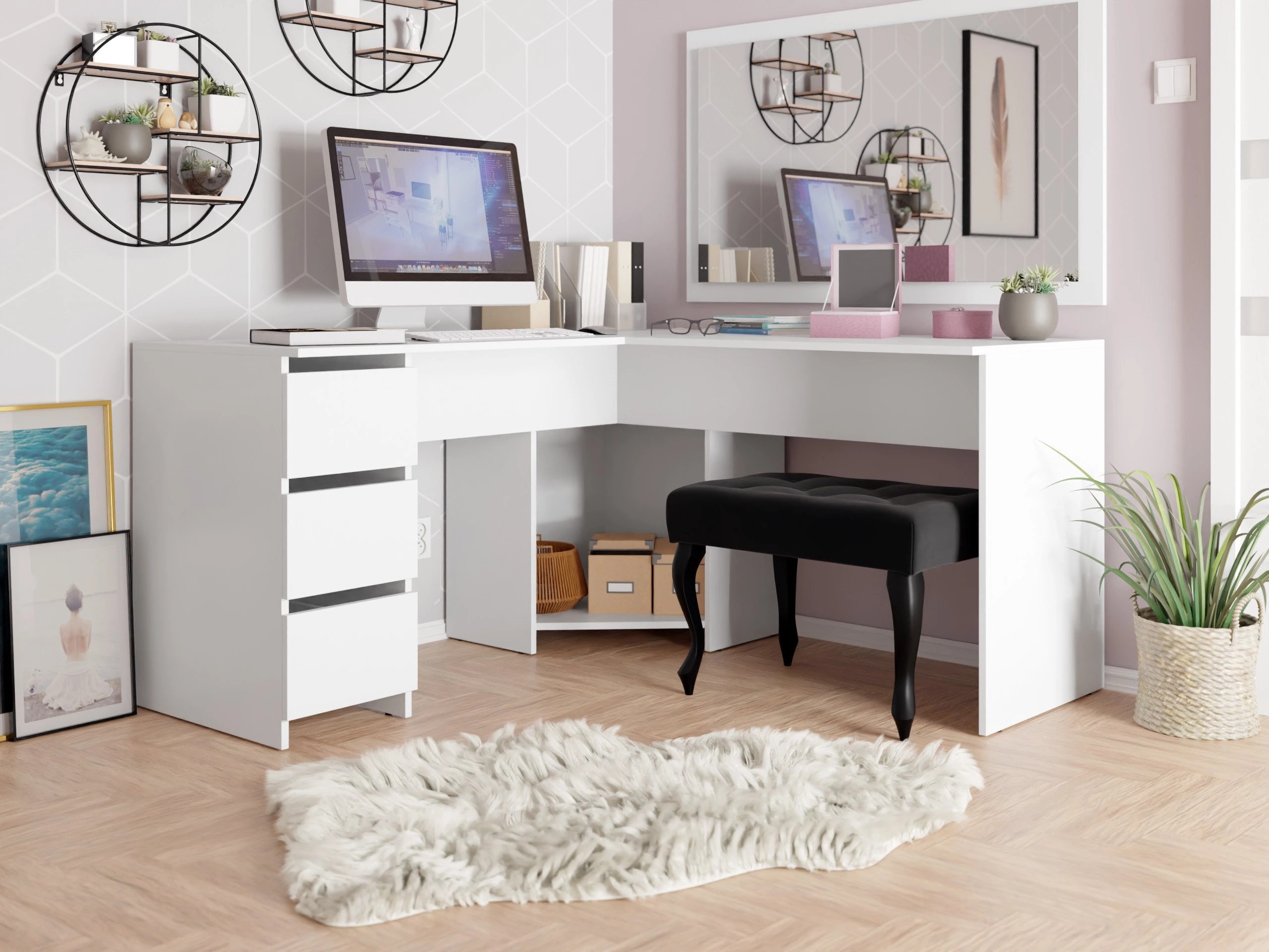 Corner desk Comfivo Insuler (White)