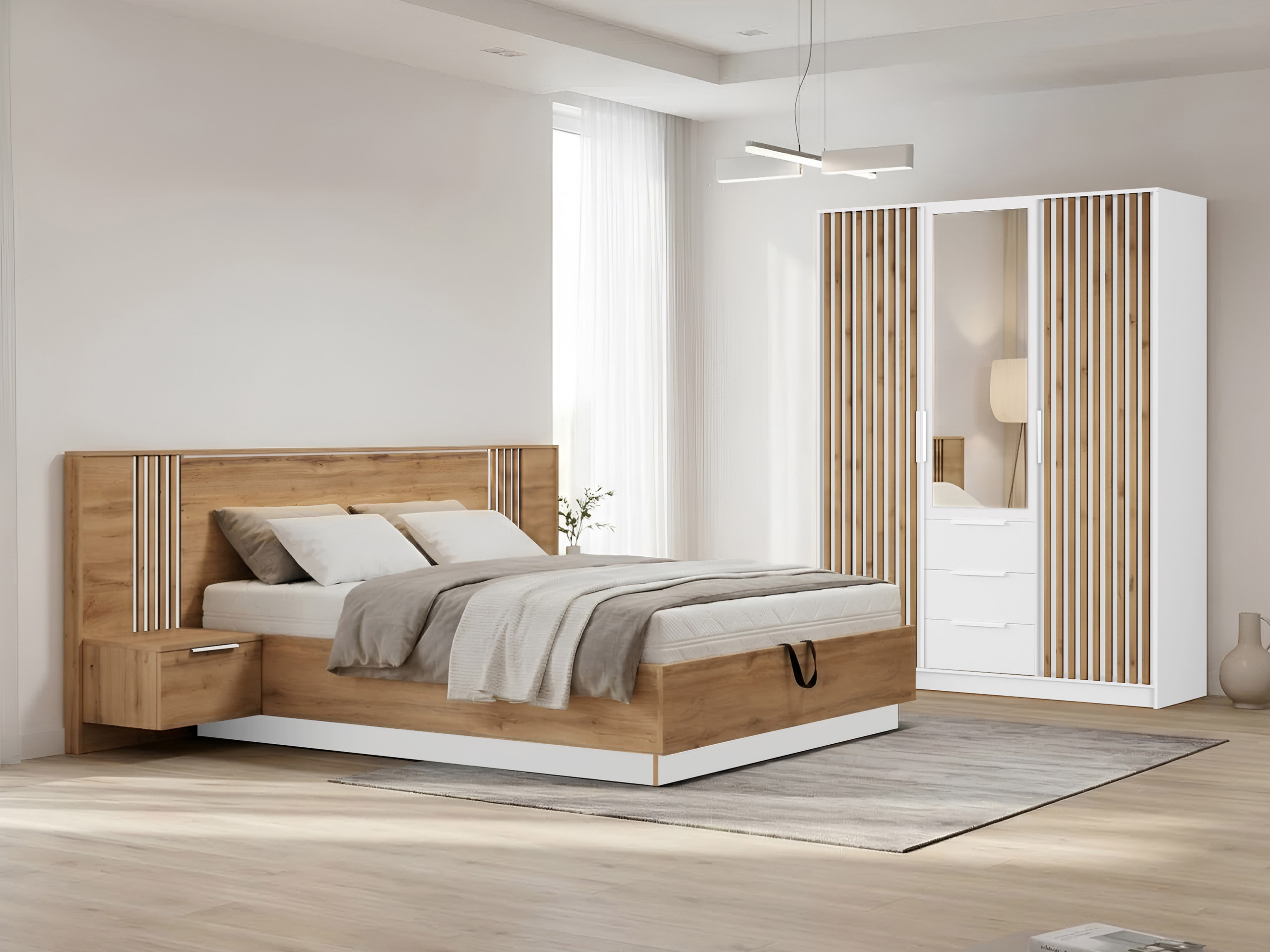 Bed Collis (Wotan Oak + White)