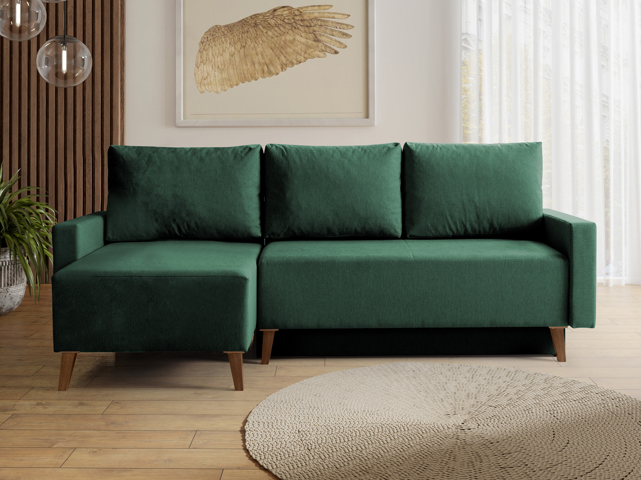 Corner sofa Delbene 130 (Verita 75 + Dark San Remo oak)