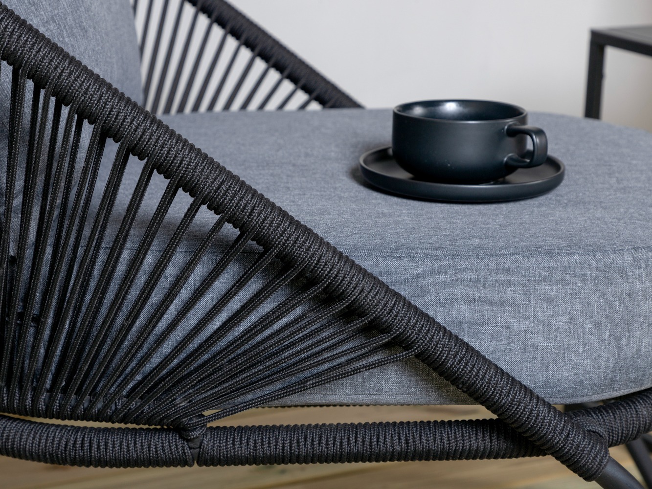 Outdoor armchair Dallas 1079 (Black + Grey)