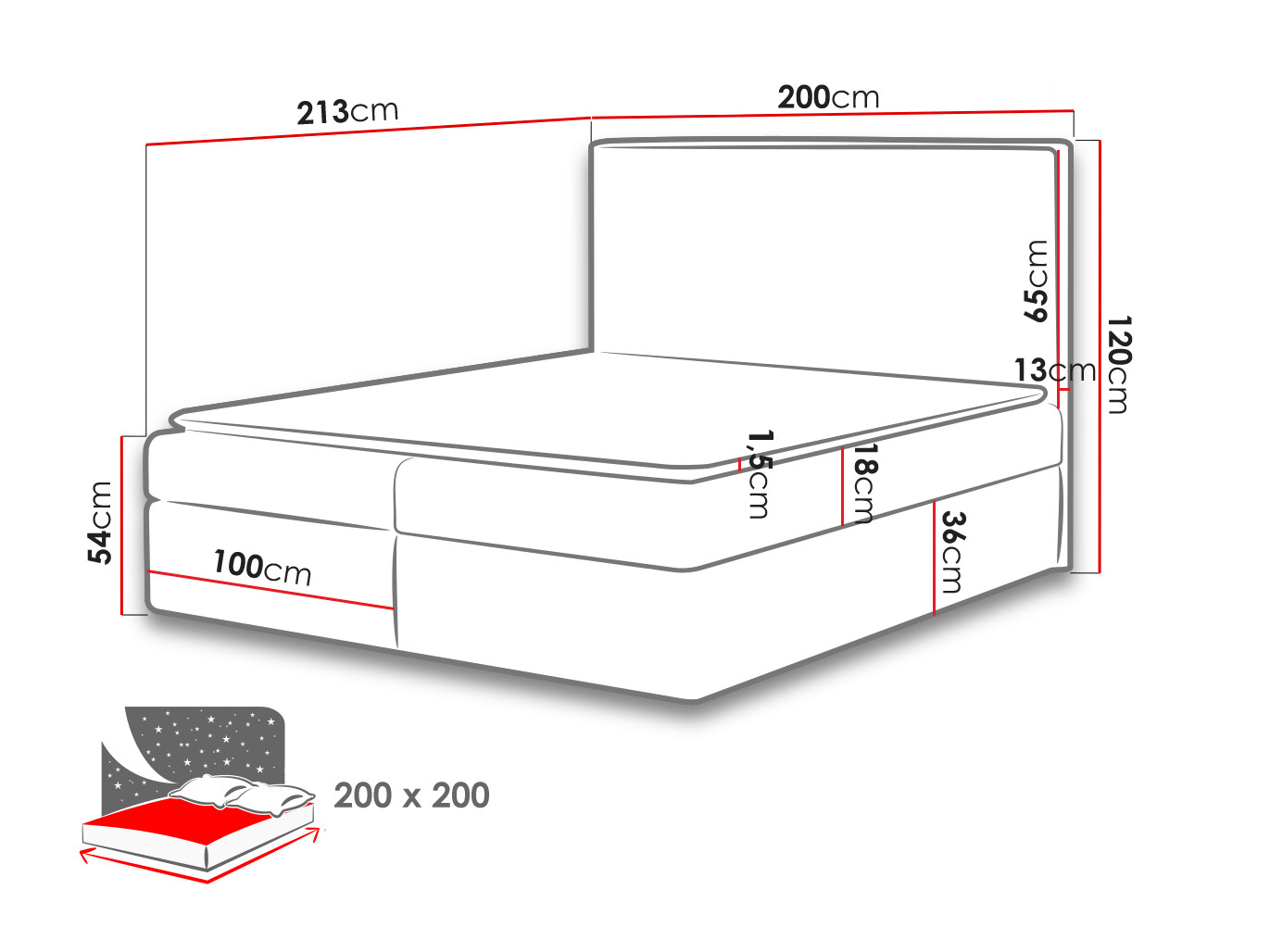 Continental bed Butyrum (Muna 14)
